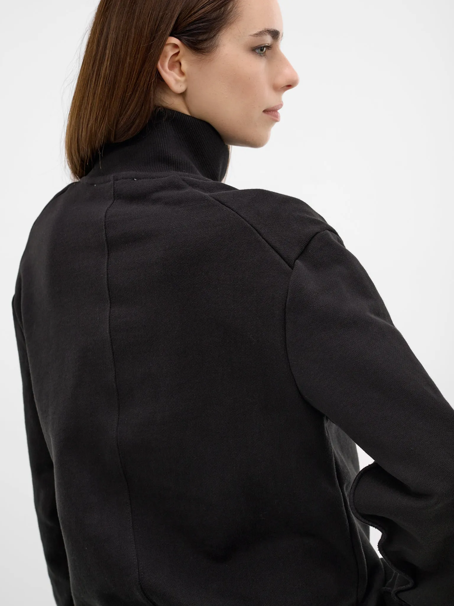 Black Cotton Turtleneck Pull-Over Sweatshirt (TO02012-BLACK) sold by lorenzo product image thumbnail 4