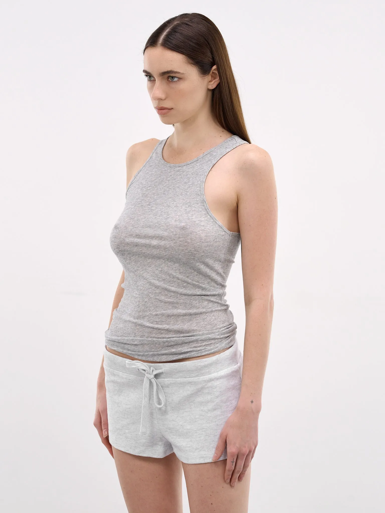 Gray Cotton Racerback Tank Top (TA01908-GREY-MARLE) sold by lorenzo product image thumbnail 2