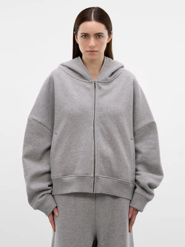 Gray Oversized Full Zip Hoodie (HO03012-GREY-MARLE) sold by lorenzo