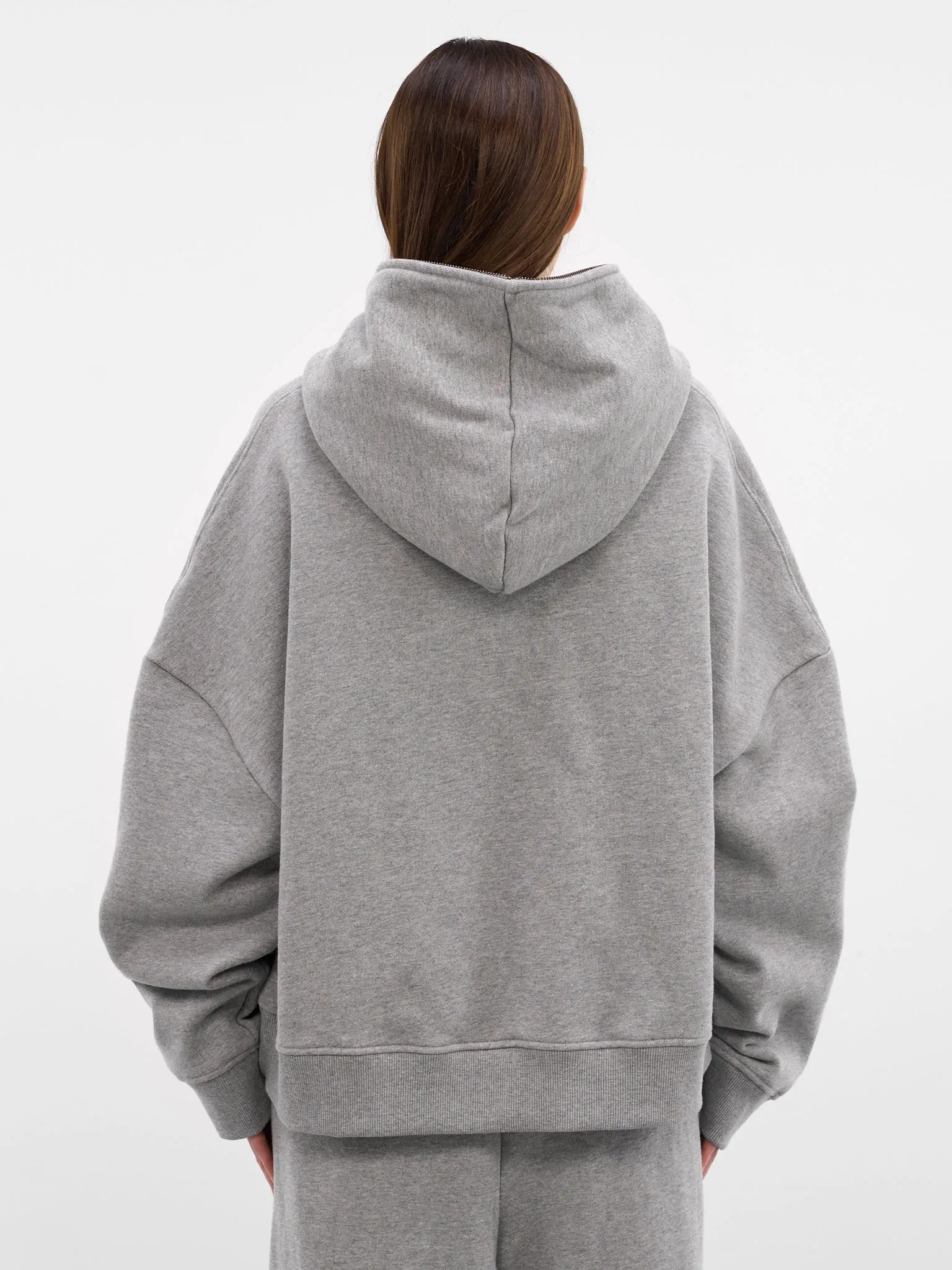 Gray Oversized Full Zip Hoodie (HO03012-GREY-MARLE) sold by lorenzo product image thumbnail 3