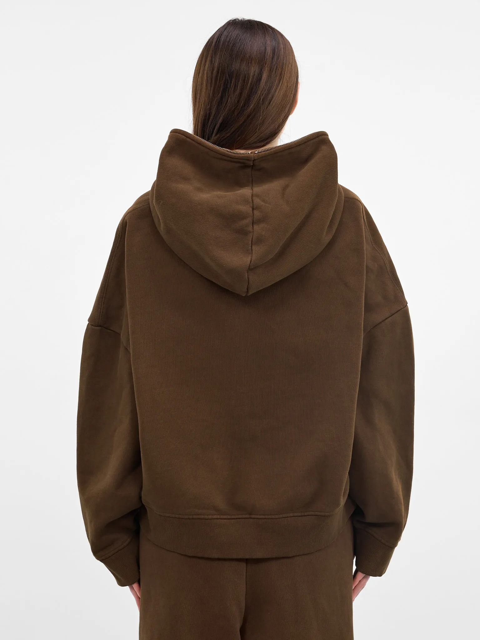 Brunette Oversized Full Zip Hoodie (HO03012-BRUNETTE) sold by lorenzo product image thumbnail 3