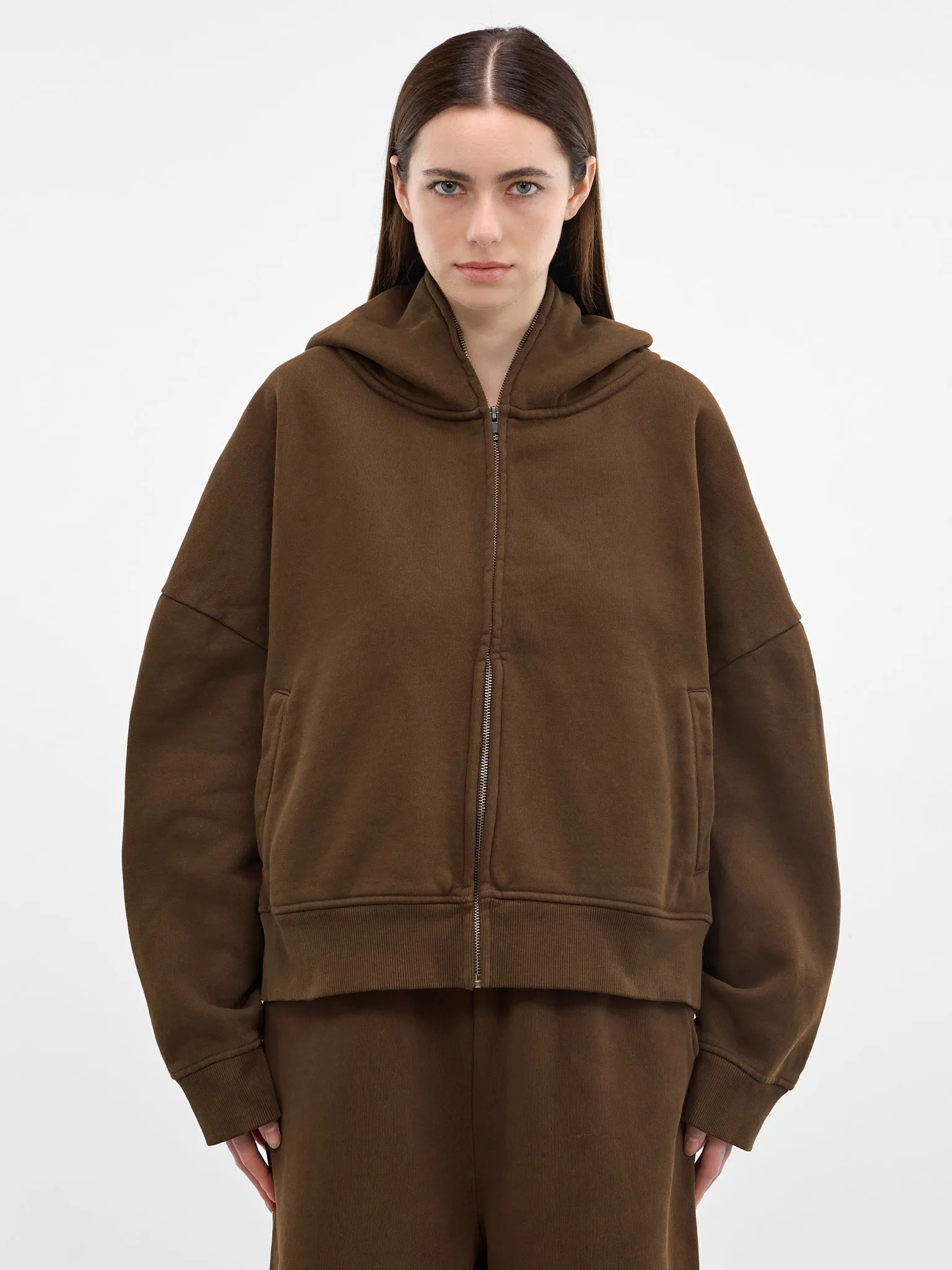 Brunette Oversized Full Zip Hoodie (HO03012-BRUNETTE) sold by lorenzo