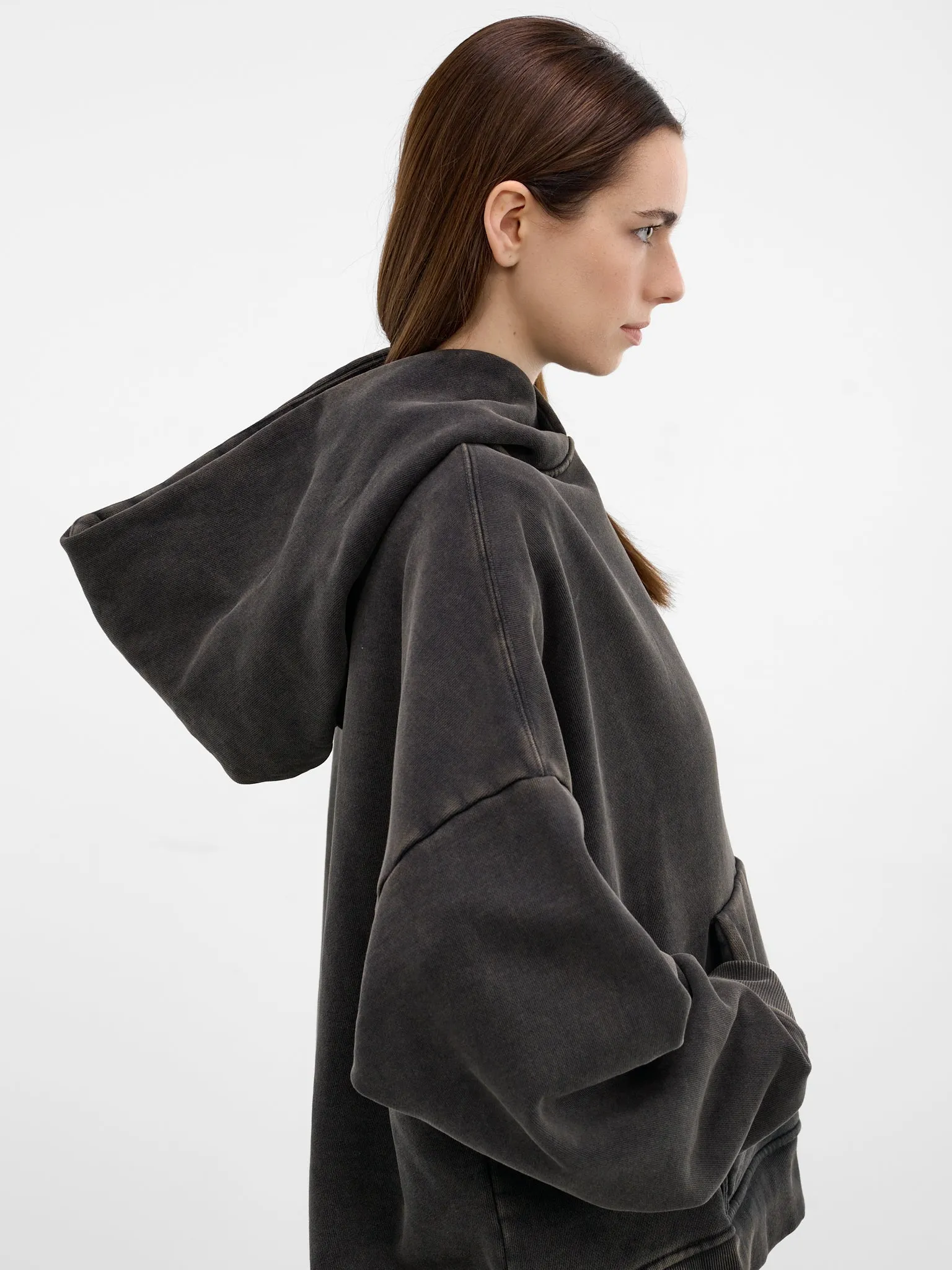 Washed Black Heavy Cotton Hoodie (HO04012-WASHED-BLACK) sold by lorenzo product image thumbnail 4