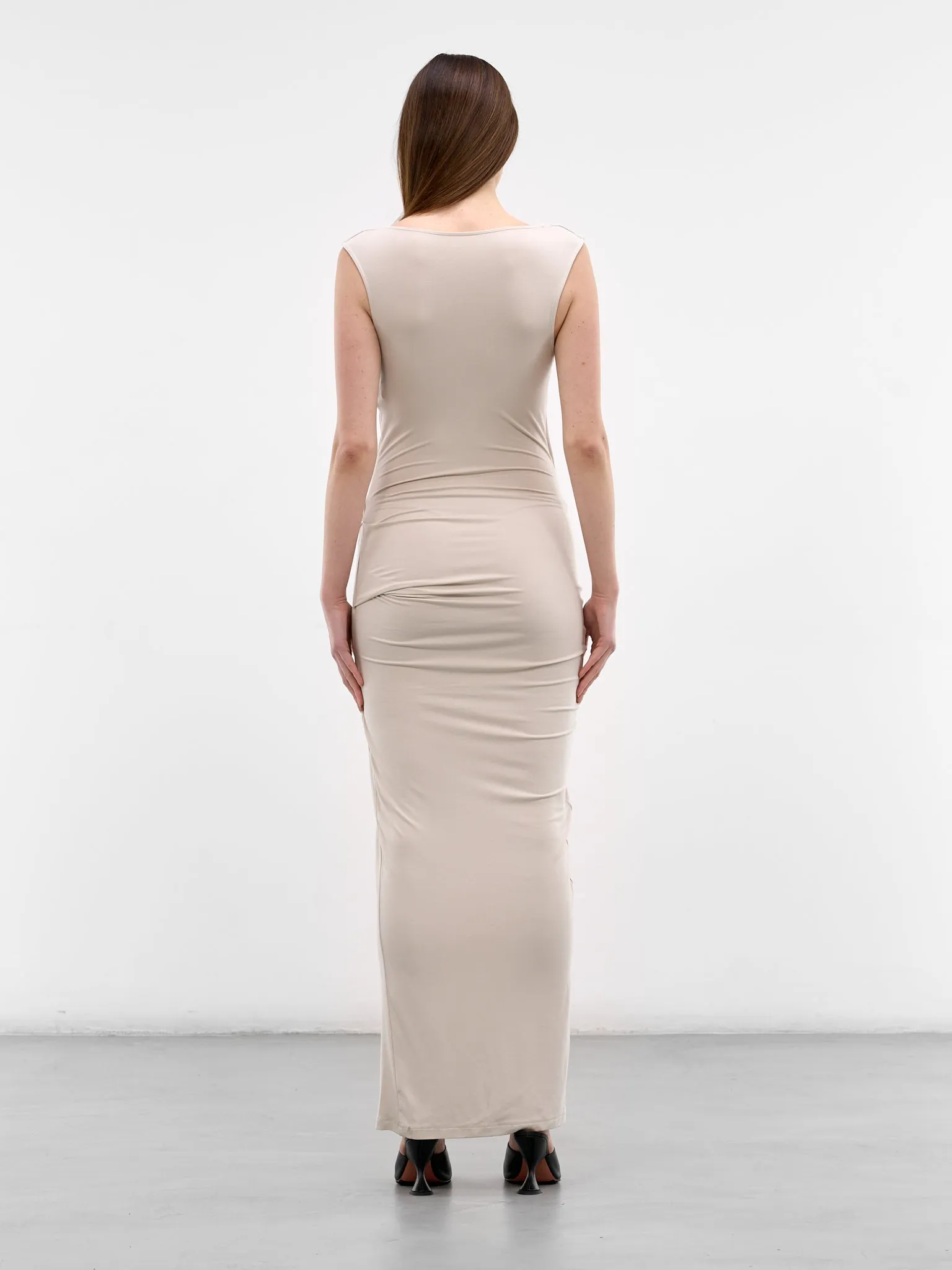 Stone Draped Sleeveless Maxi Dress (DR01243-STONE) sold by lorenzo product image thumbnail 3