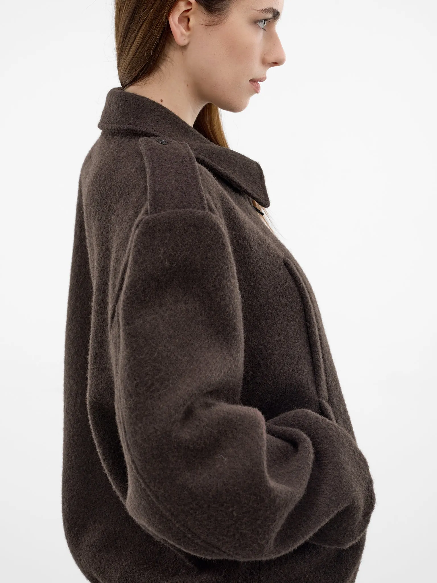 Brown Oversized Zip Jacket (S62AN0169-M35635-BROWN) sold by lorenzo product image thumbnail 5