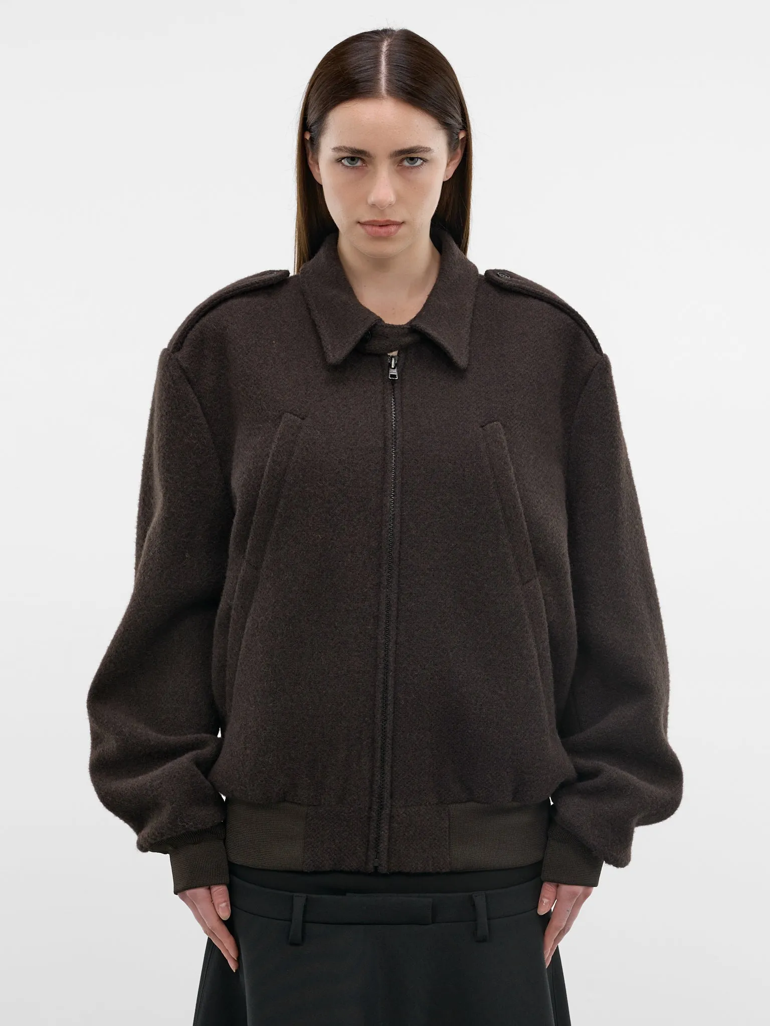 Brown Oversized Zip Jacket (S62AN0169-M35635-BROWN) sold by lorenzo