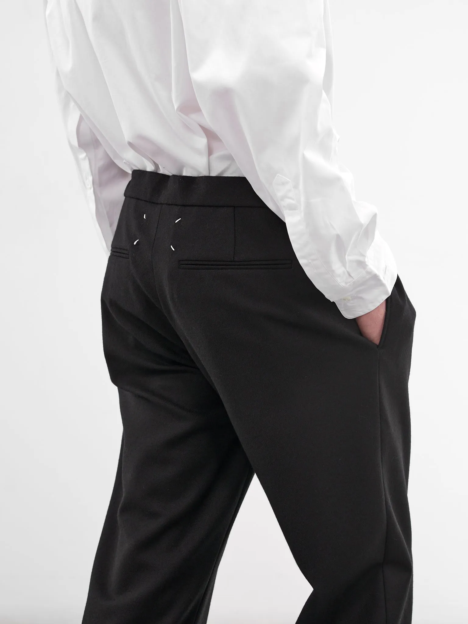 Black Wool Drawstring Pants (S50KA0388-S47782-900-BLACK) sold by lorenzo product image thumbnail 4