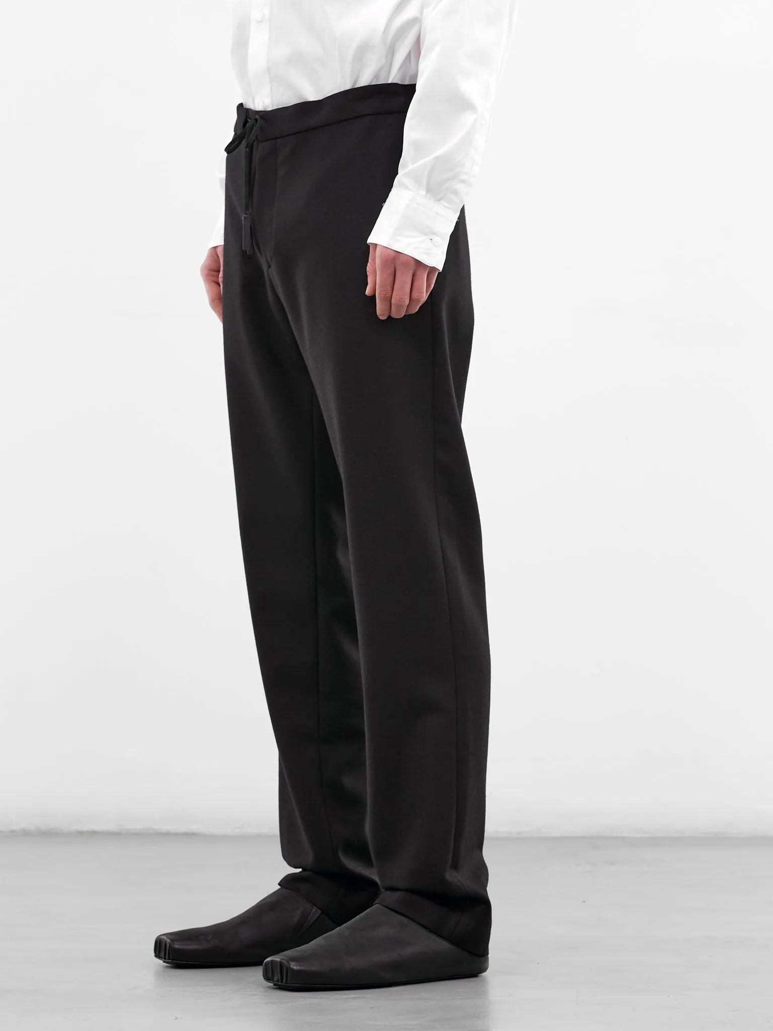 Black Wool Drawstring Pants (S50KA0388-S47782-900-BLACK) sold by lorenzo product image thumbnail 2