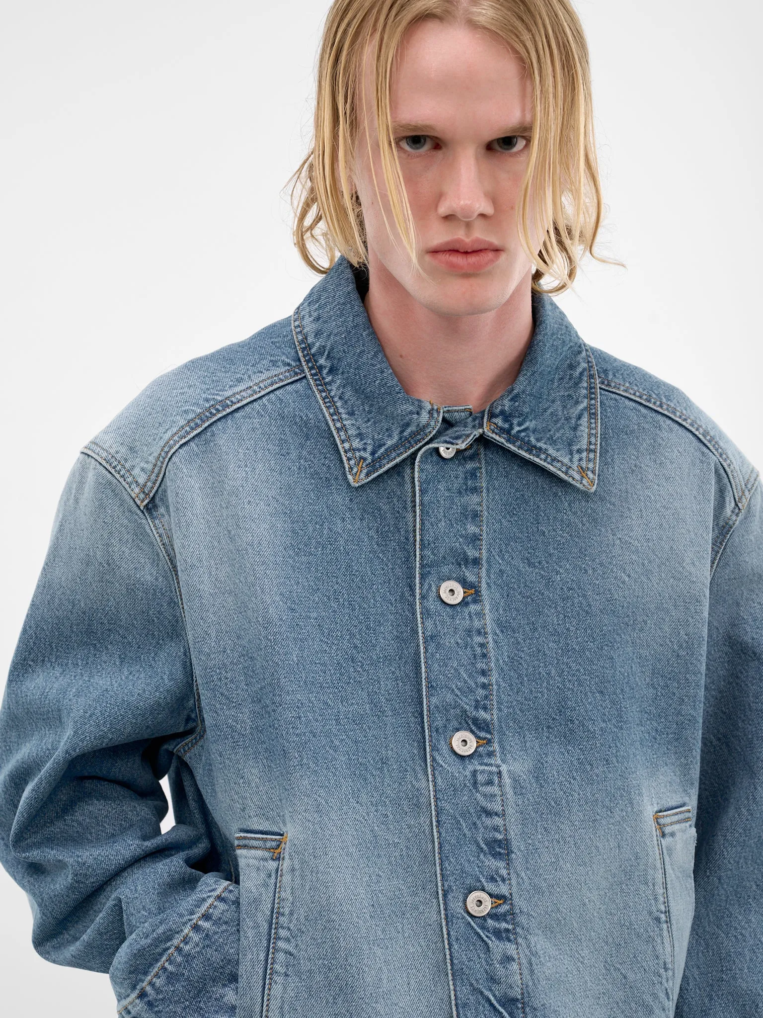 Blue Mirada Denim Jacket (0UM00155AD00038-BLUE) sold by lorenzo product image thumbnail 5
