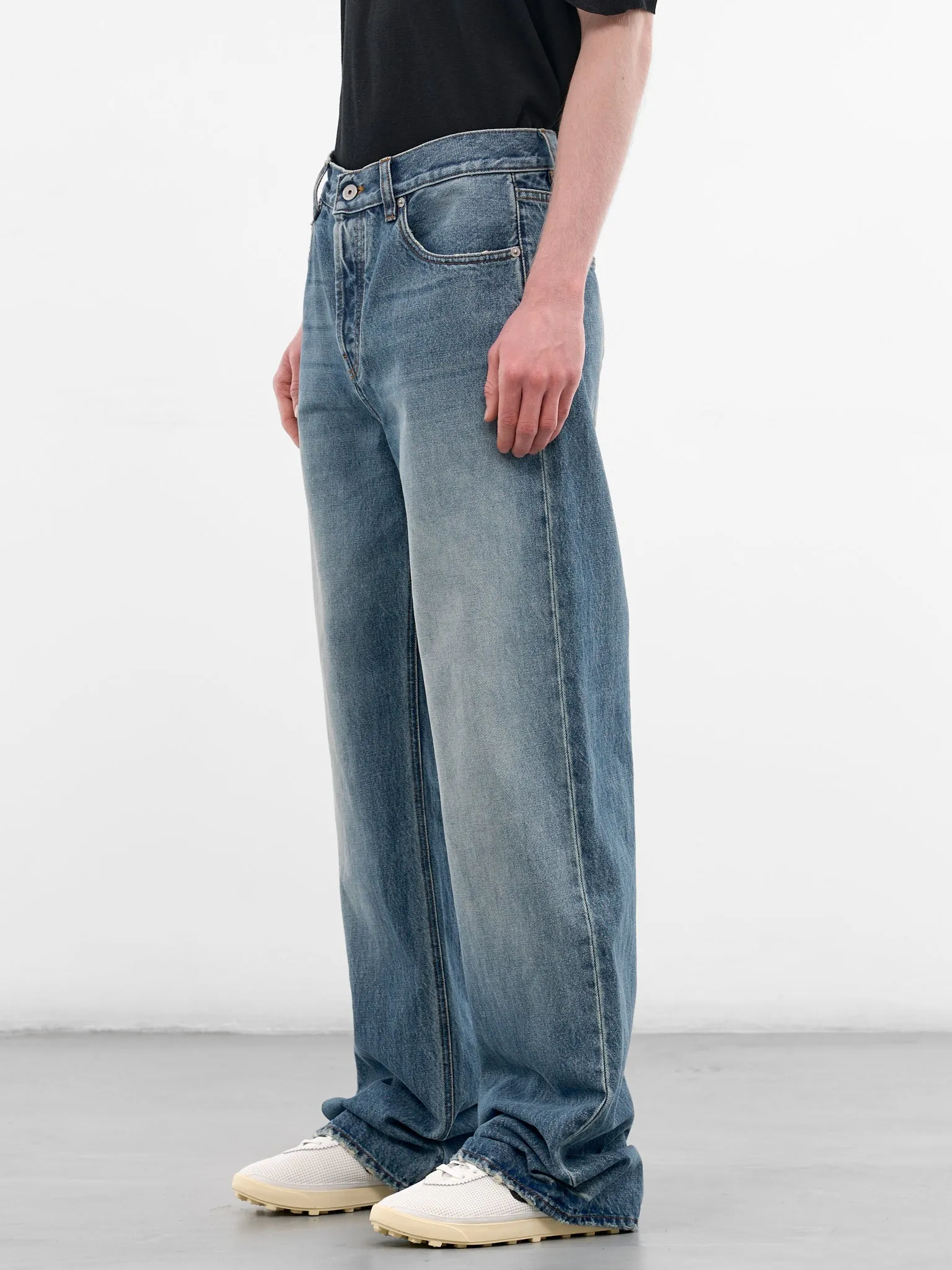 Blue Denim Droit Baggy Jeans (PAM00028AD00038-BLUE-TABAC) sold by lorenzo product image thumbnail 2