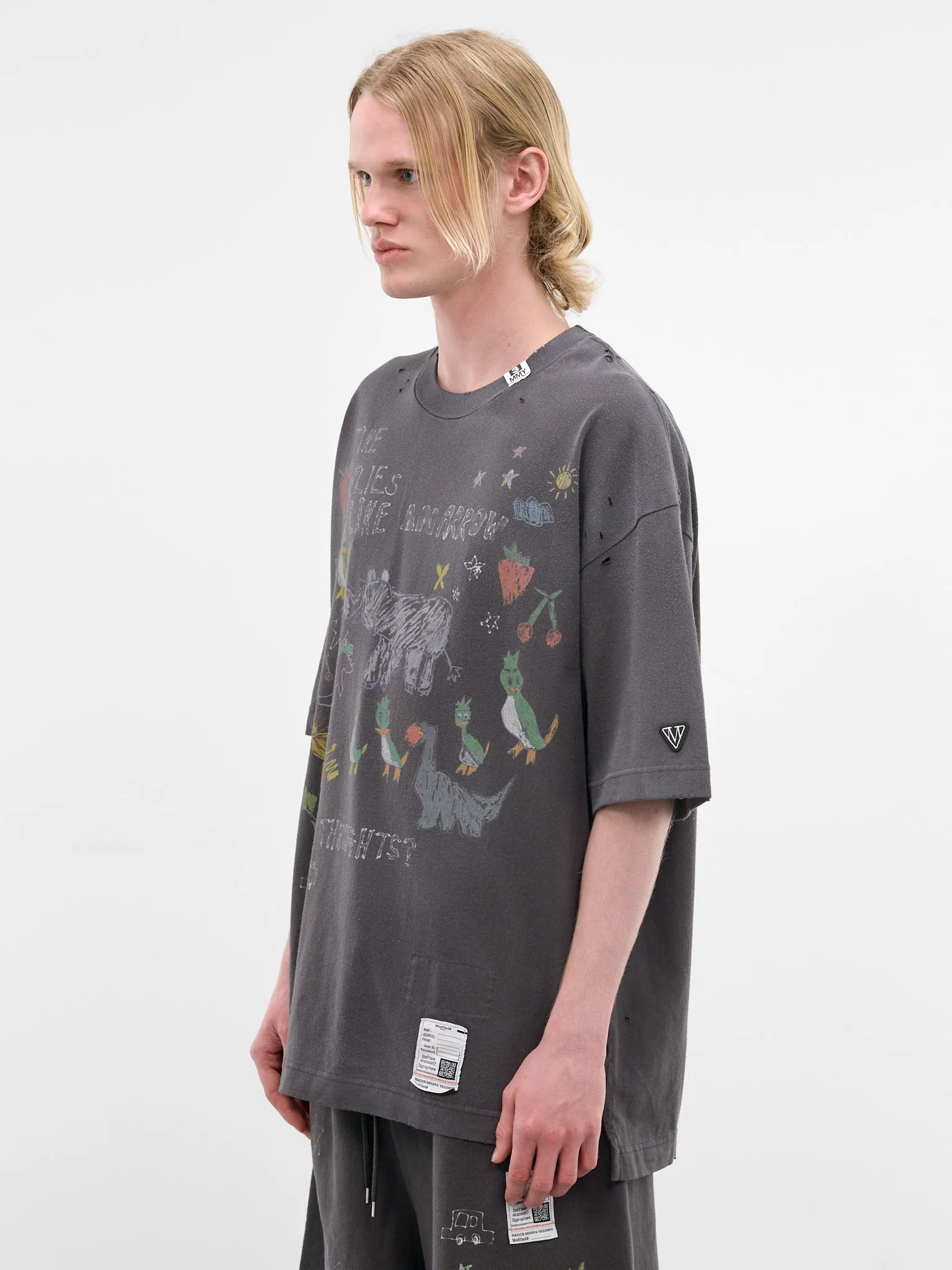 Black Oversized Scribble Graphic Tee (J16TS831-BLACK) sold by lorenzo product image thumbnail 2