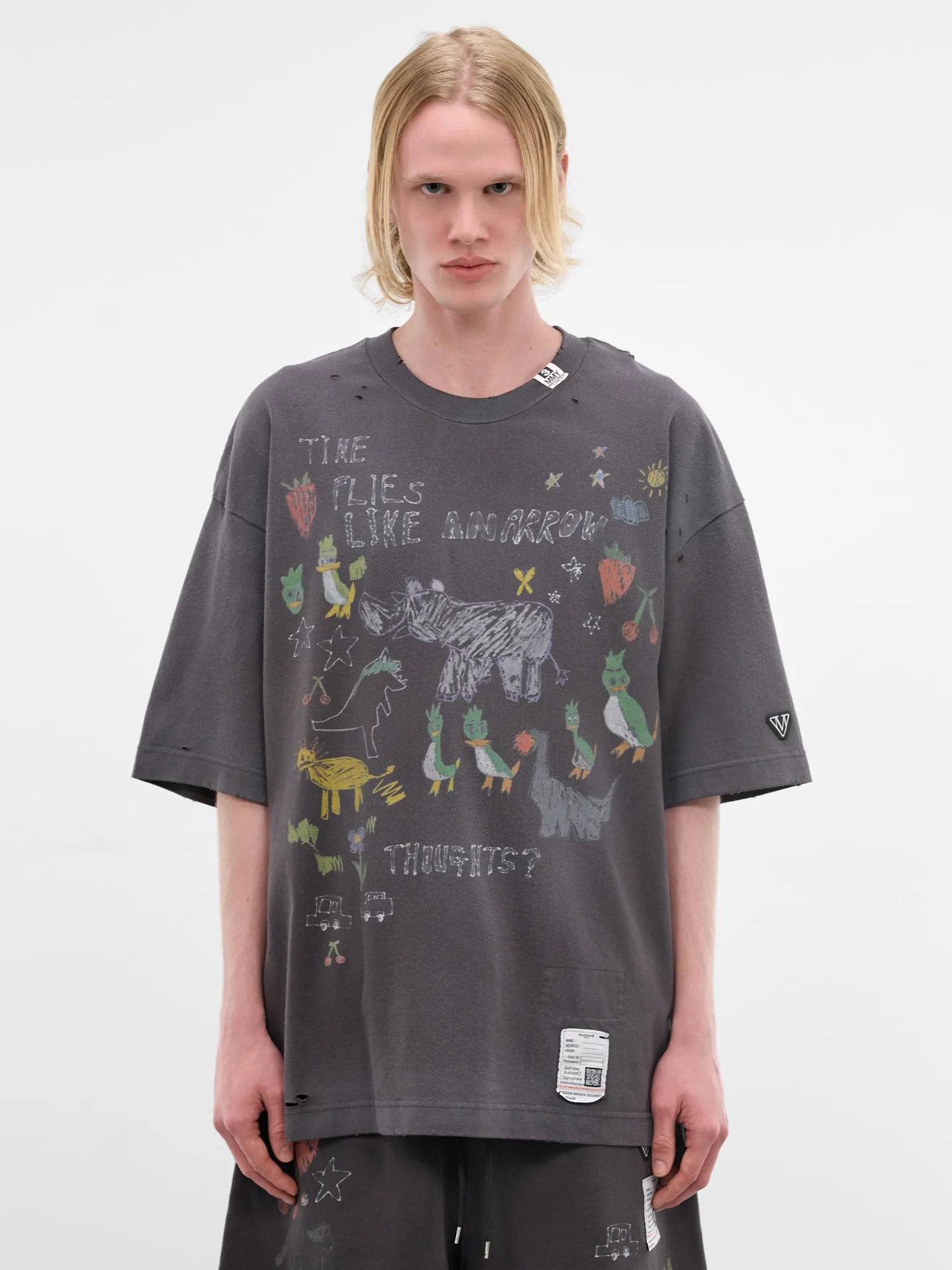 Black Oversized Scribble Graphic Tee (J16TS831-BLACK) sold by lorenzo