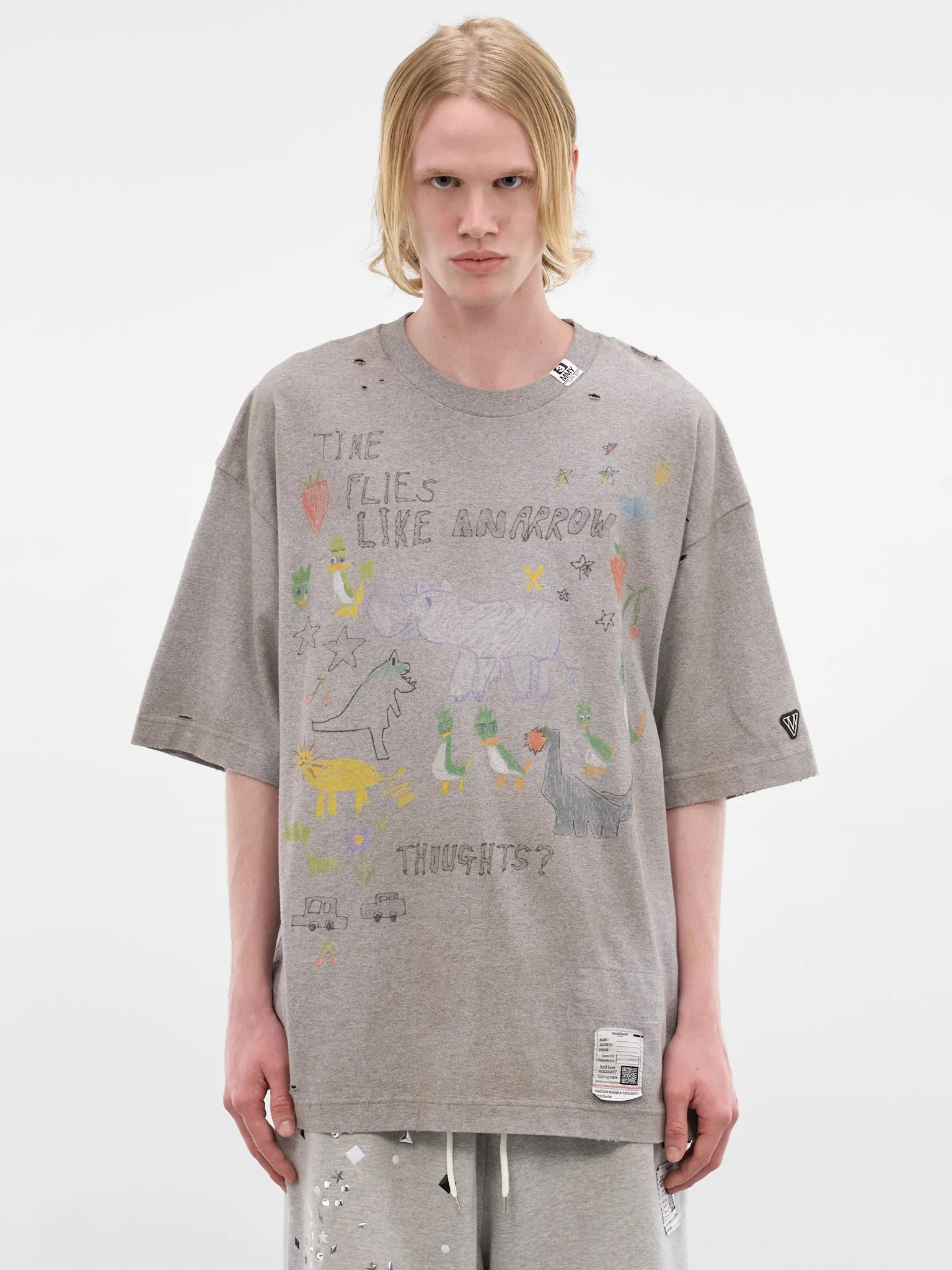 Gray Oversized Scribble Graphic Tee (J16TS831-GRAY) sold by lorenzo