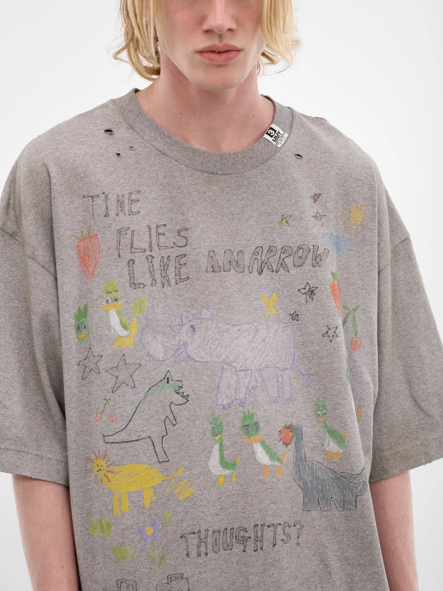 Gray Oversized Scribble Graphic Tee (J16TS831-GRAY) sold by lorenzo product image thumbnail 5