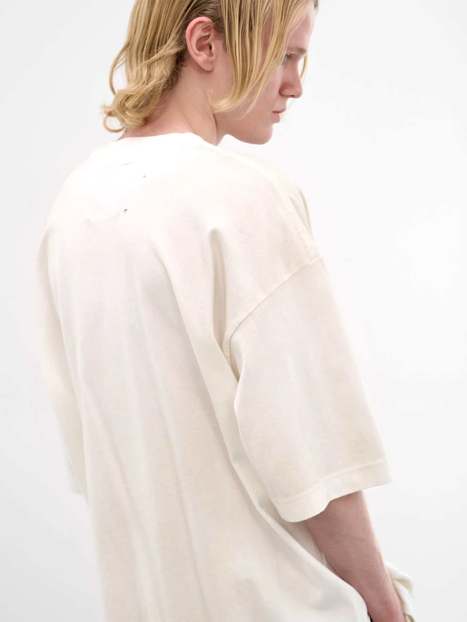 White Oversized Scribble Graphic Tee (J16TS831-WHITE) sold by lorenzo product image thumbnail 4