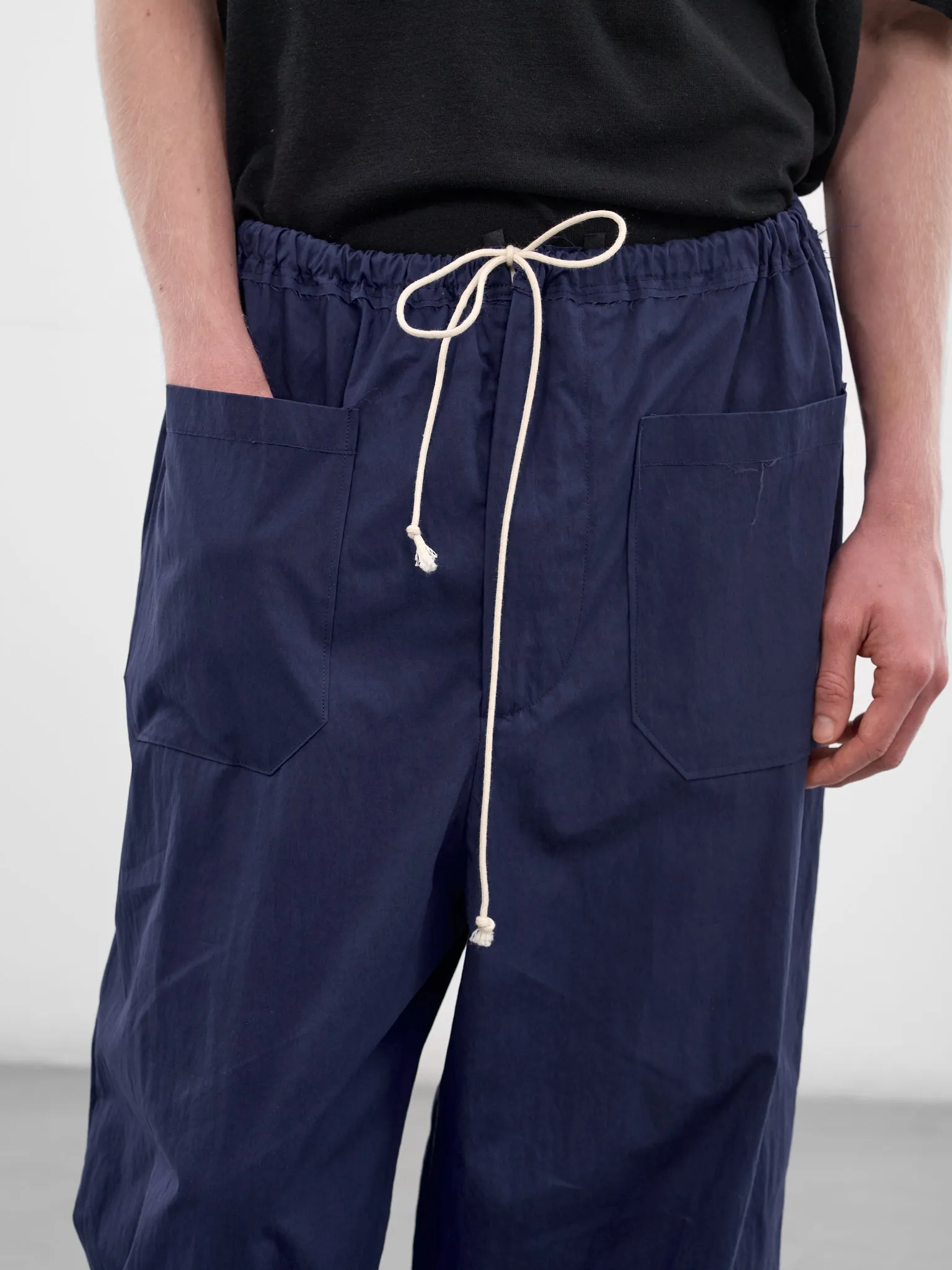 Blue Cotton Wide Simple Pants (CF-21-06-01-02-BLUE) sold by lorenzo product image thumbnail 5