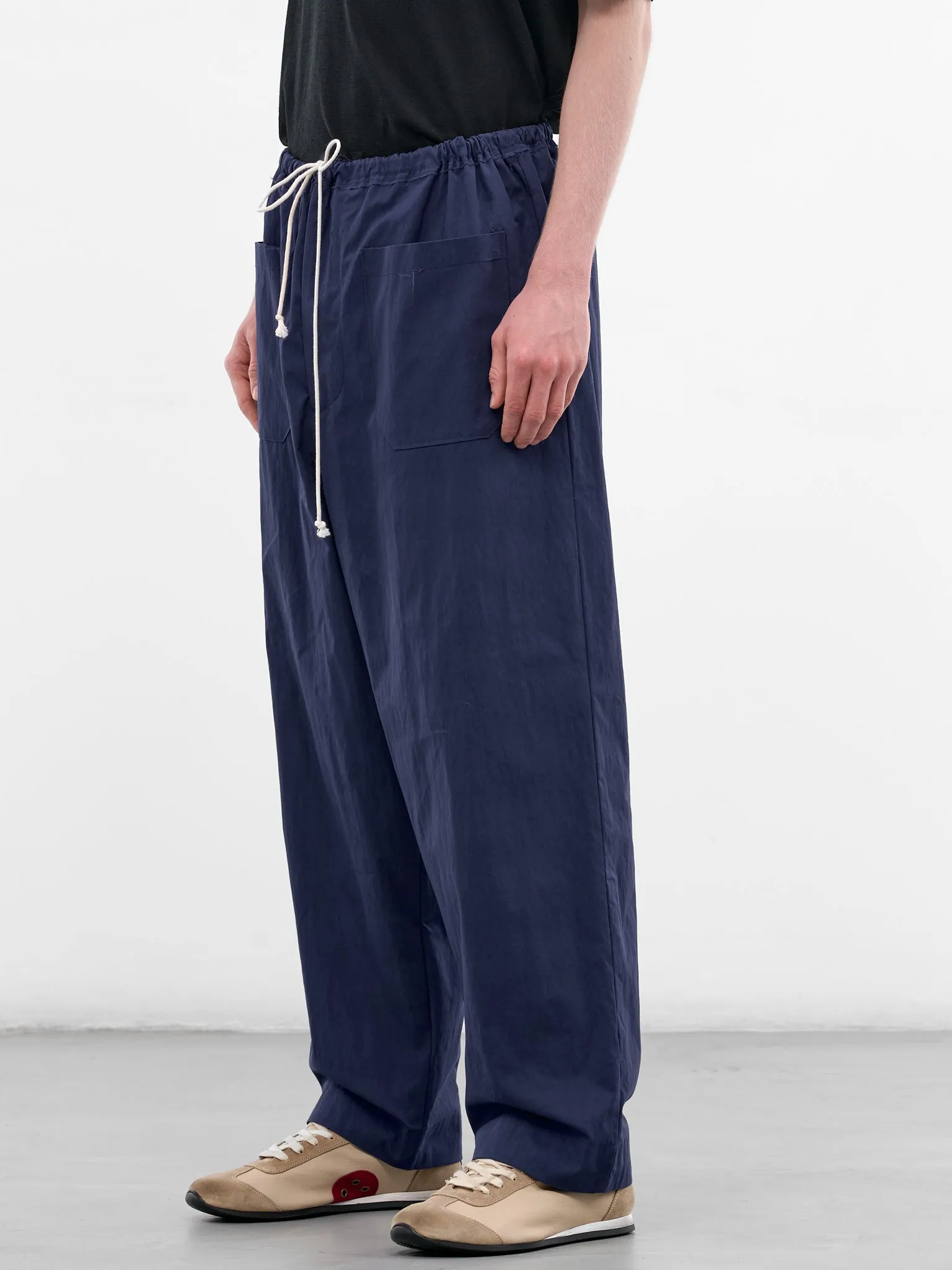 Blue Cotton Wide Simple Pants (CF-21-06-01-02-BLUE) sold by lorenzo product image thumbnail 2