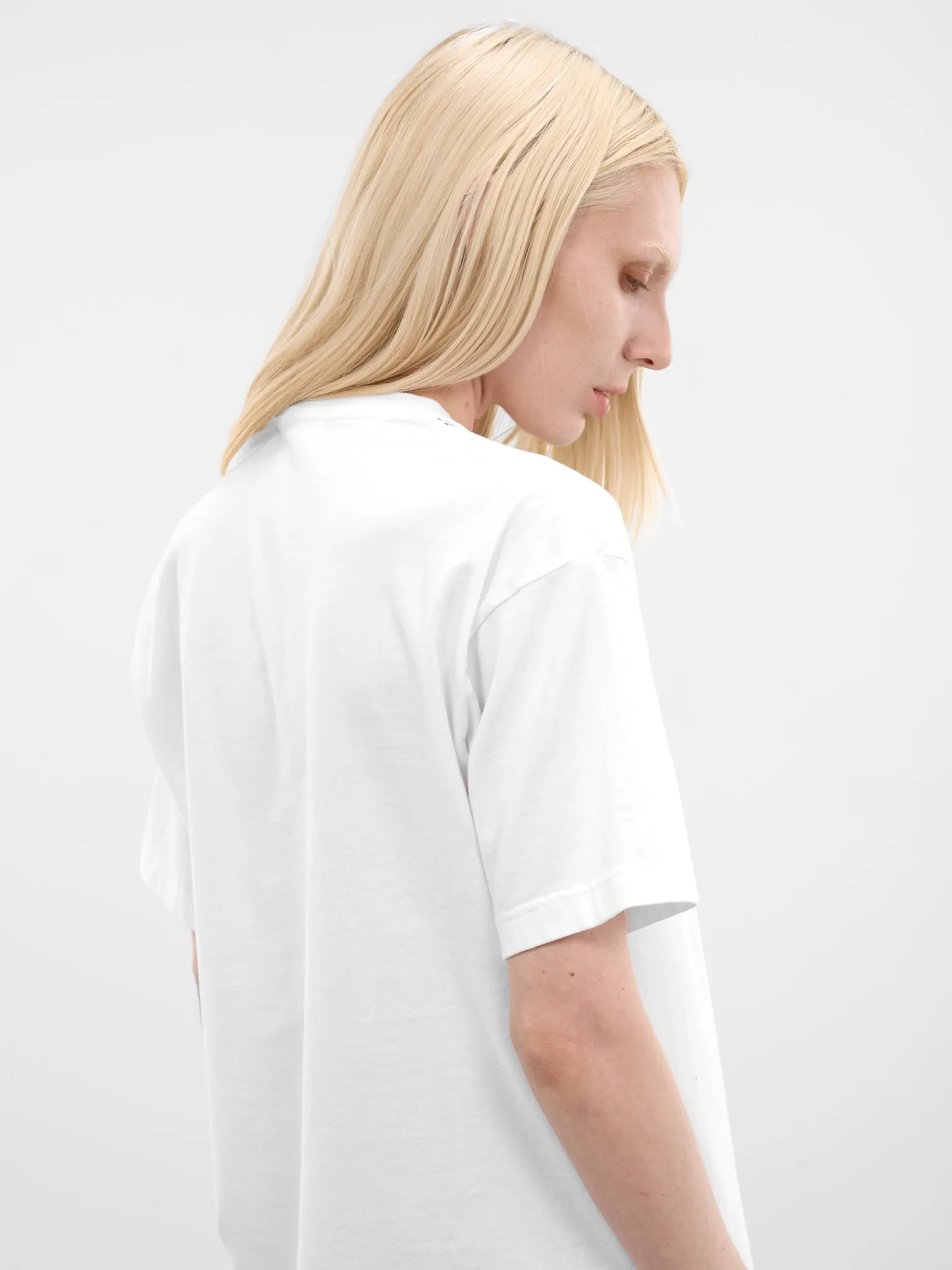 White Trompe L'oeil Necklace Tee (UC1F2803-WHITE) sold by lorenzo product image thumbnail 4