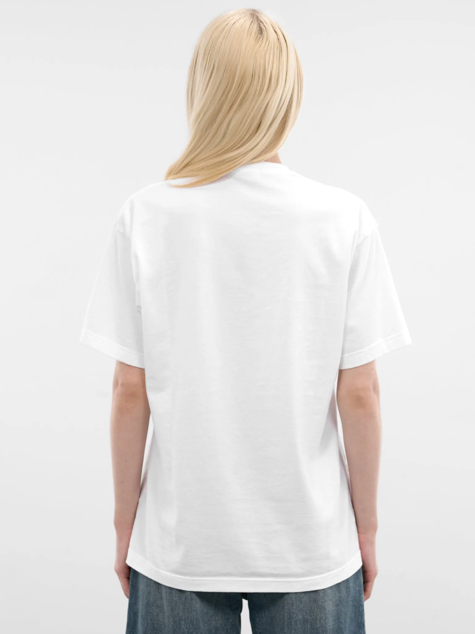 White Trompe L'oeil Necklace Tee (UC1F2803-WHITE) sold by lorenzo product image thumbnail 3