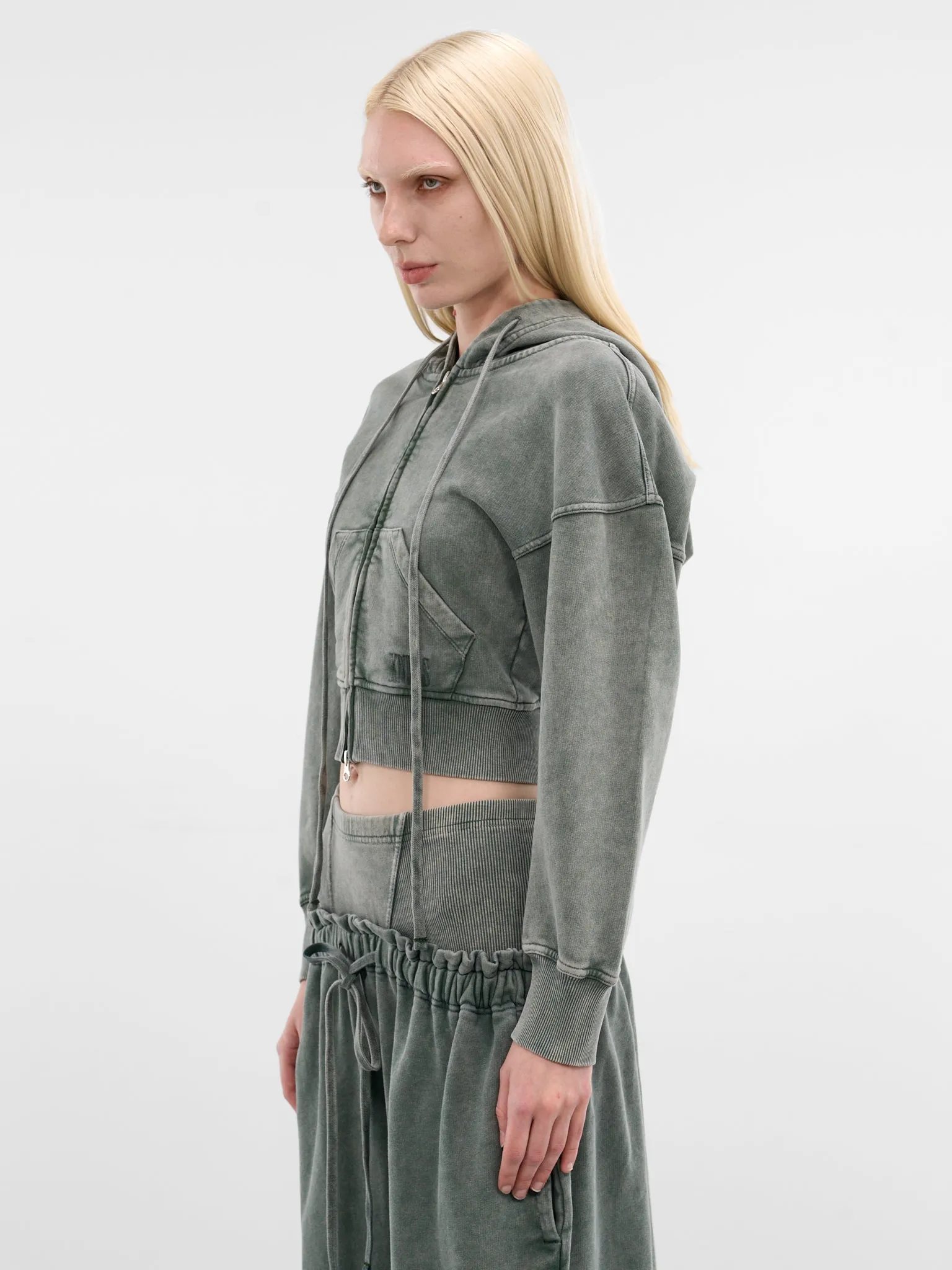 Haze Sage Cropped Cotton Hoodie (HAZHO0SA-SAGE) sold by lorenzo product image thumbnail 2