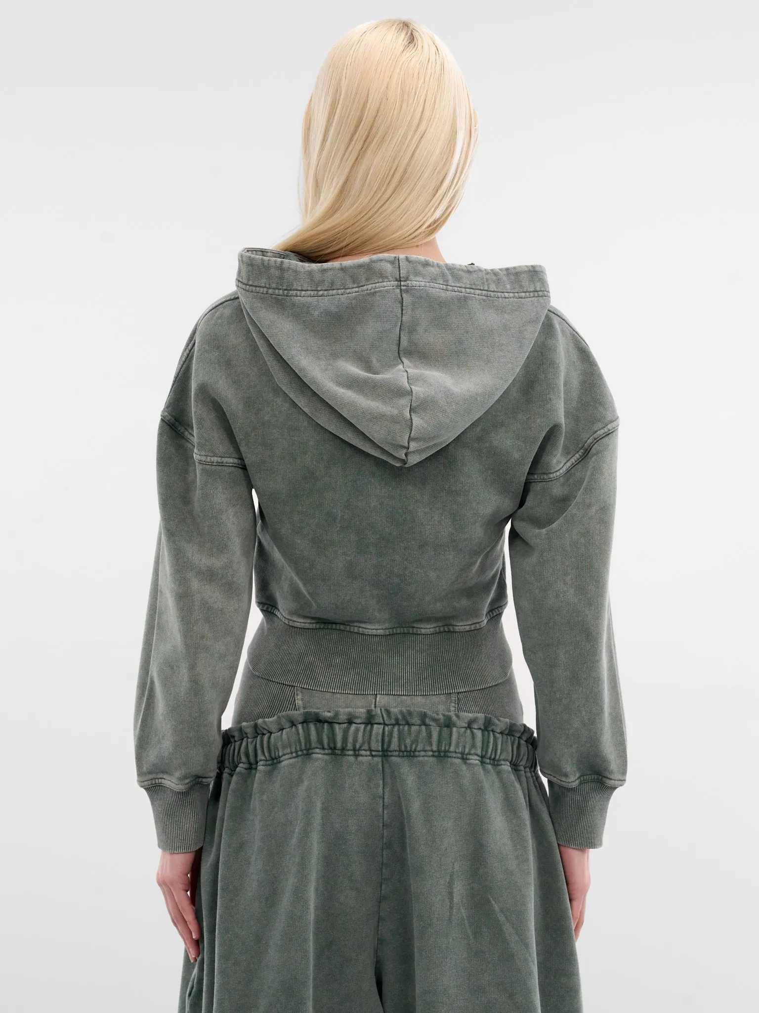 Haze Sage Cropped Cotton Hoodie (HAZHO0SA-SAGE) sold by lorenzo product image thumbnail 3