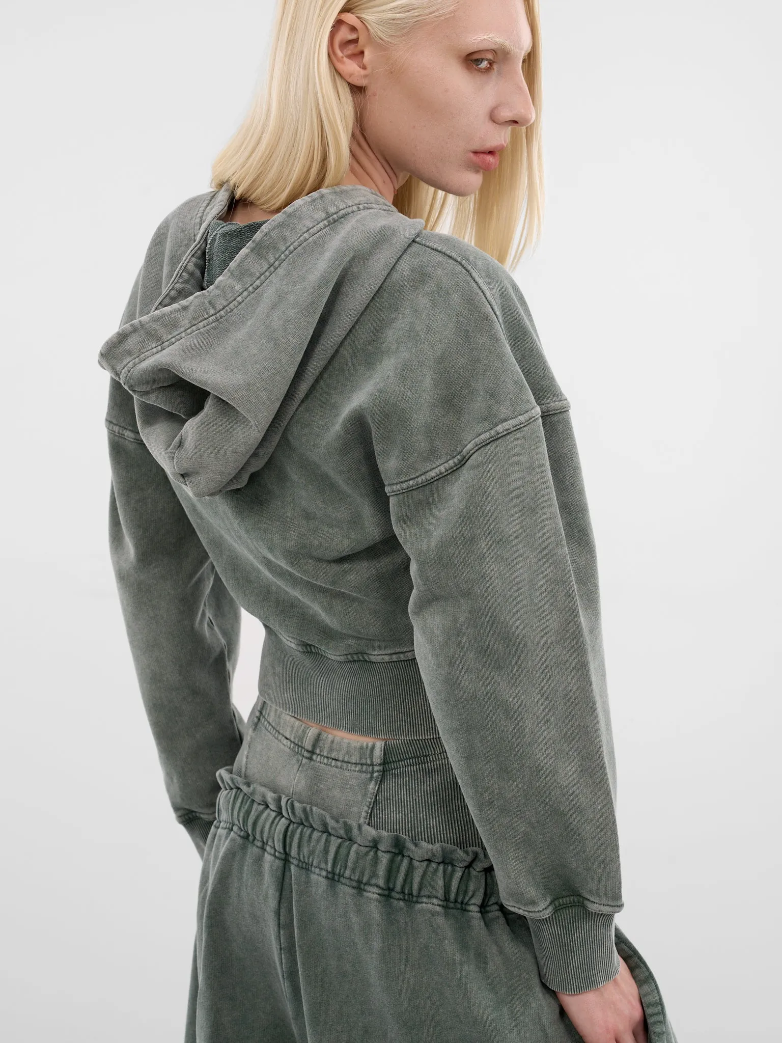 Haze Sage Cropped Cotton Hoodie (HAZHO0SA-SAGE) sold by lorenzo product image thumbnail 4