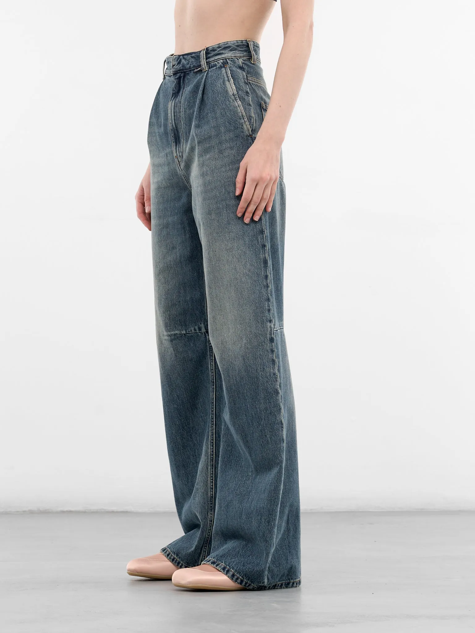 Blue Denim Wide Leg Jeans (S52LA0269-M30055-961-BLUE) sold by lorenzo product image thumbnail 2