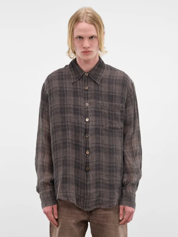 Penumbra Check Linen Above Shirt (M2262AP-PENUMBRA-CHECK) made by Our Legacy