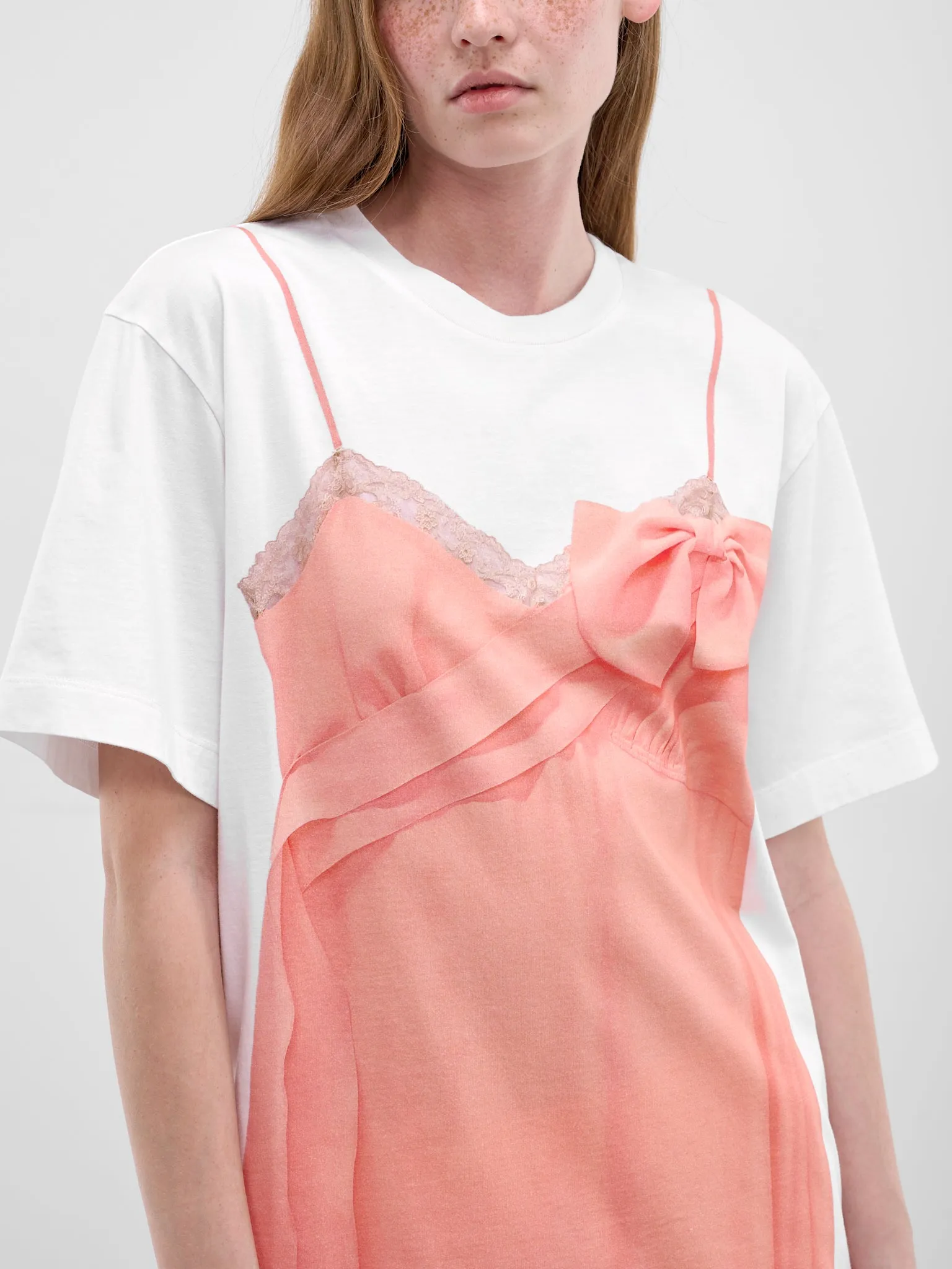 Trompe L'oeil Slip Dress Tee (5195P70AP70B-0569-WHITE-CLEMEN) sold by lorenzo product image thumbnail 4