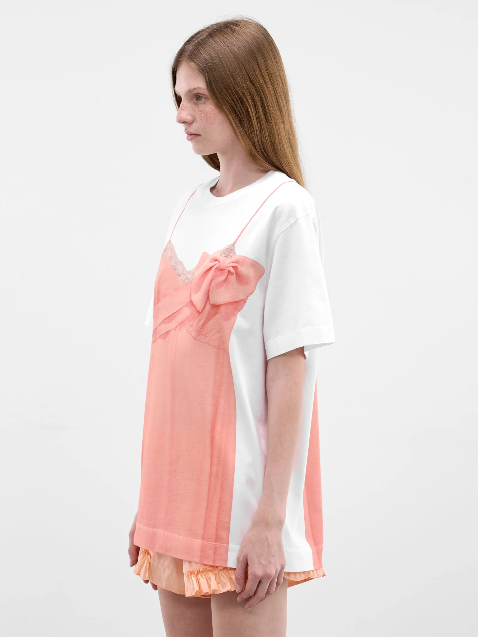 Trompe L'oeil Slip Dress Tee (5195P70AP70B-0569-WHITE-CLEMEN) sold by lorenzo product image thumbnail 2