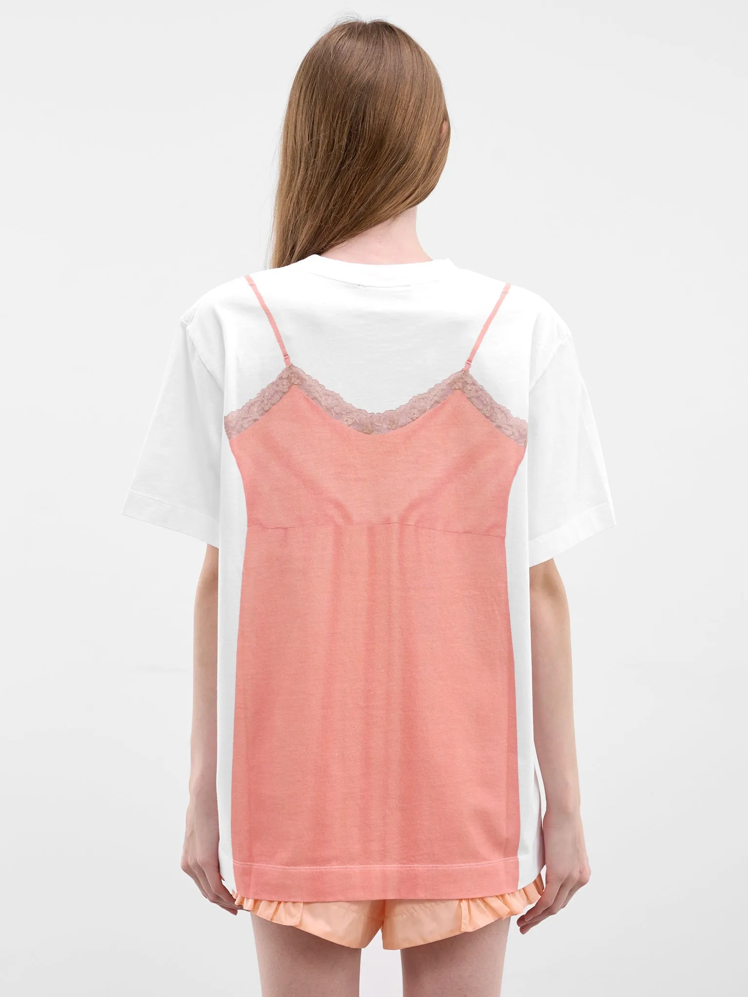 Trompe L'oeil Slip Dress Tee (5195P70AP70B-0569-WHITE-CLEMEN) sold by lorenzo product image thumbnail 3