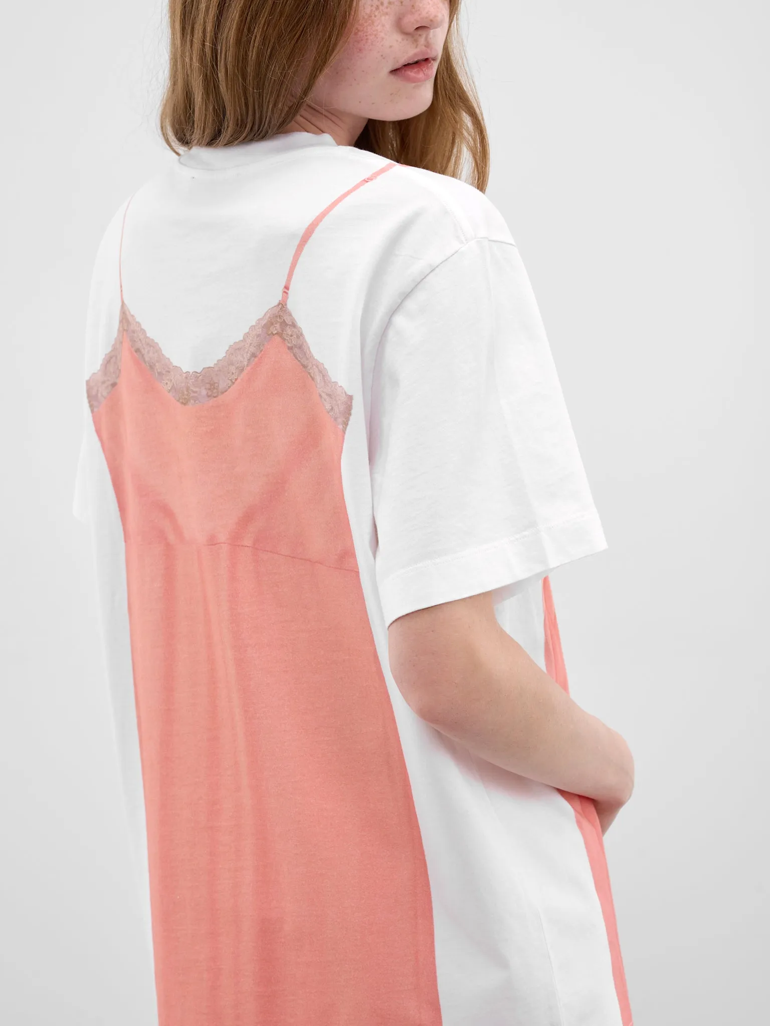 Trompe L'oeil Slip Dress Tee (5195P70AP70B-0569-WHITE-CLEMEN) sold by lorenzo product image thumbnail 5