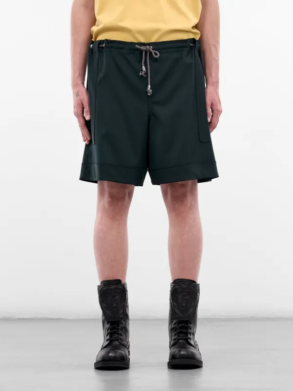 Kyan Scarab Drawstring Wool Short (KKSS26T11-137-SCARAB) made by Kiko Kostadinov