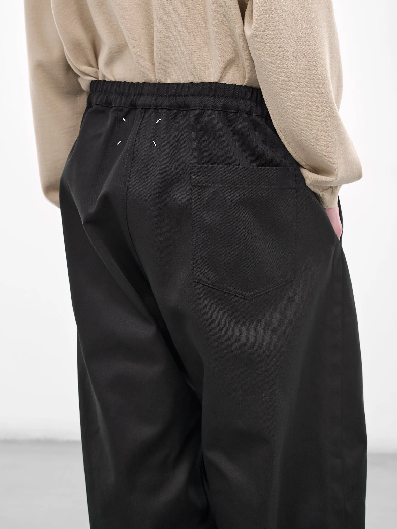 Black Pleated Elasticated Baggy Trousers (S67KA0091-S54042-900-BLACK) sold by lorenzo product image thumbnail 5