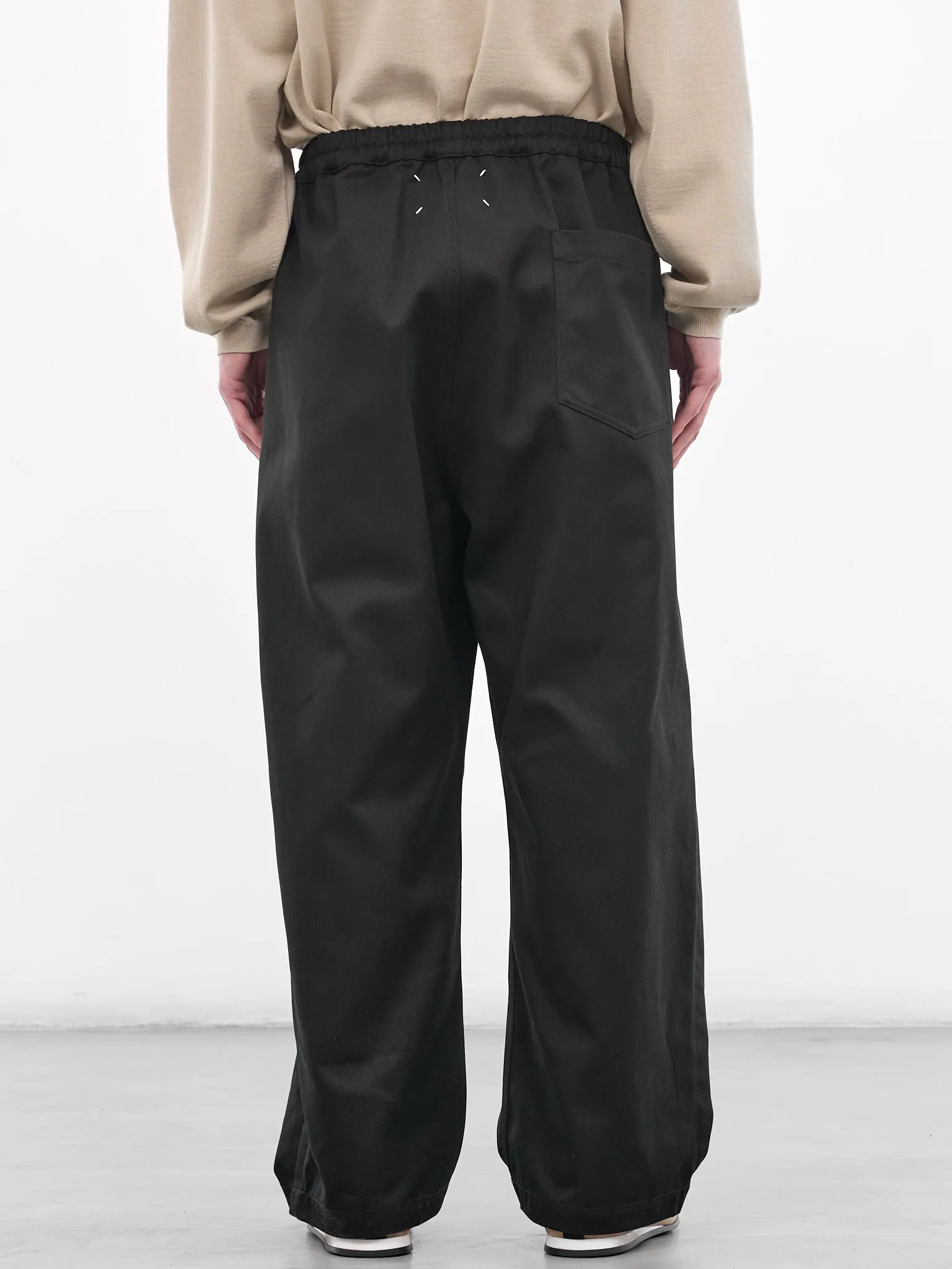 Black Pleated Elasticated Baggy Trousers (S67KA0091-S54042-900-BLACK) sold by lorenzo product image thumbnail 3