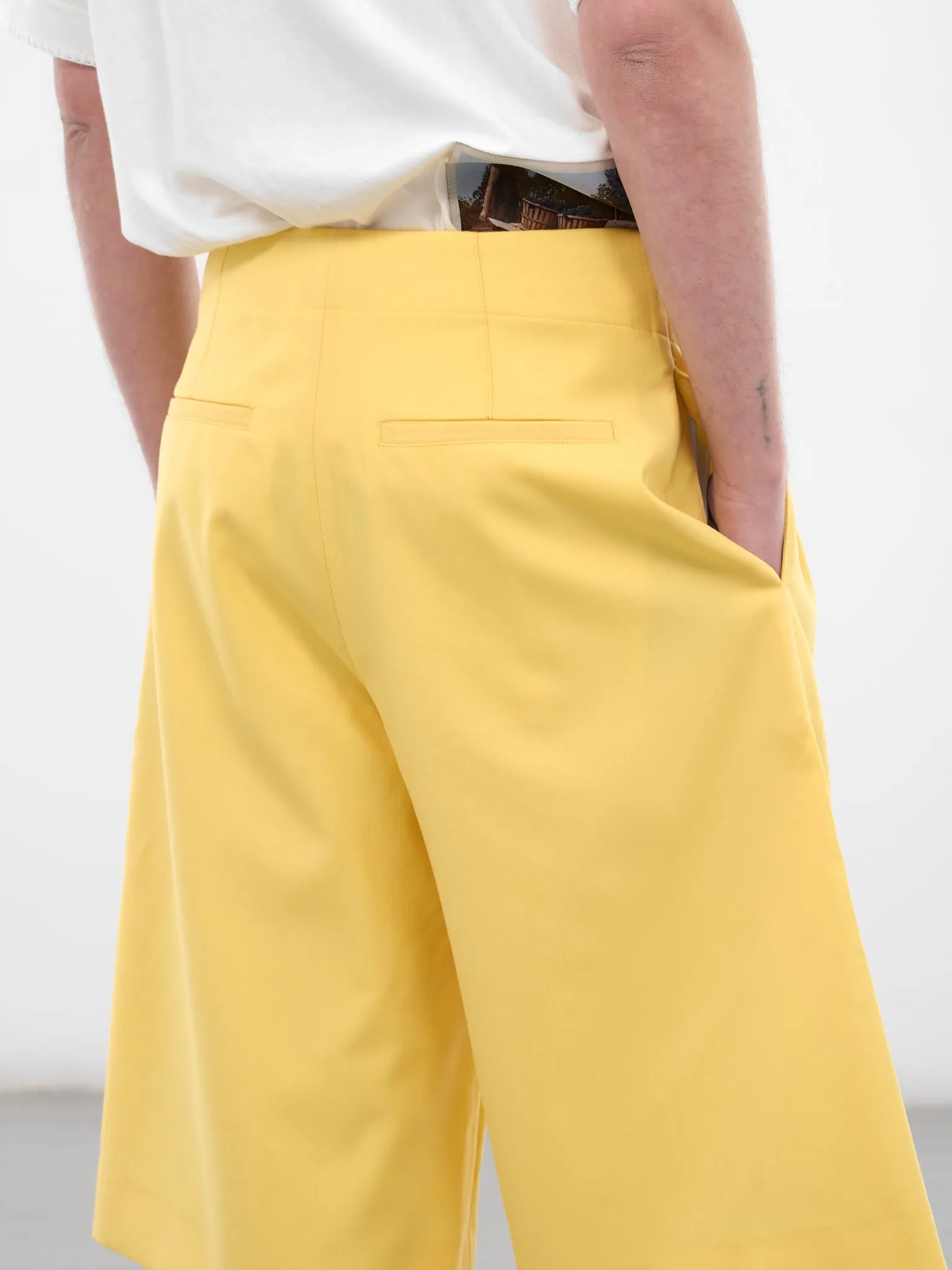 Yellow Wool Tailored Bermuda Shorts (SOM00536AW00732-250-YELLOW) sold by lorenzo product image thumbnail 4