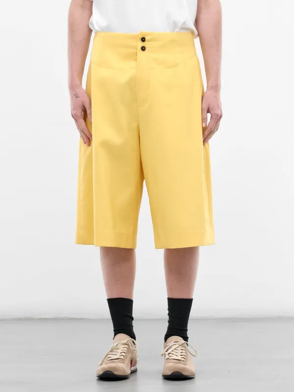 Yellow Wool Tailored Bermuda Shorts (SOM00536AW00732-250-YELLOW) made by Jacquemus
