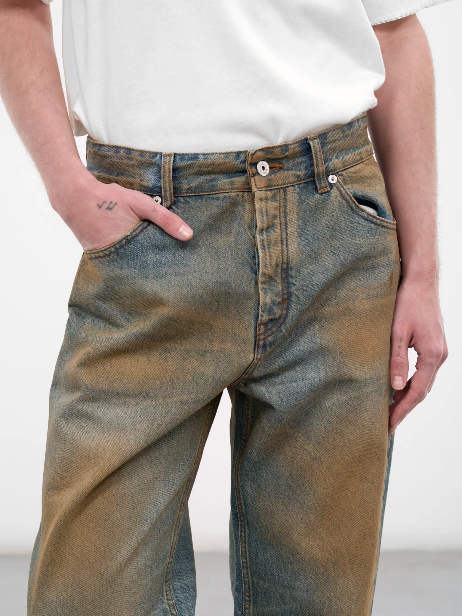 Dirty Berger De-Nîmes Jeans (PAM00564AD00038-BLUE-TABACCO) sold by lorenzo product image thumbnail 5