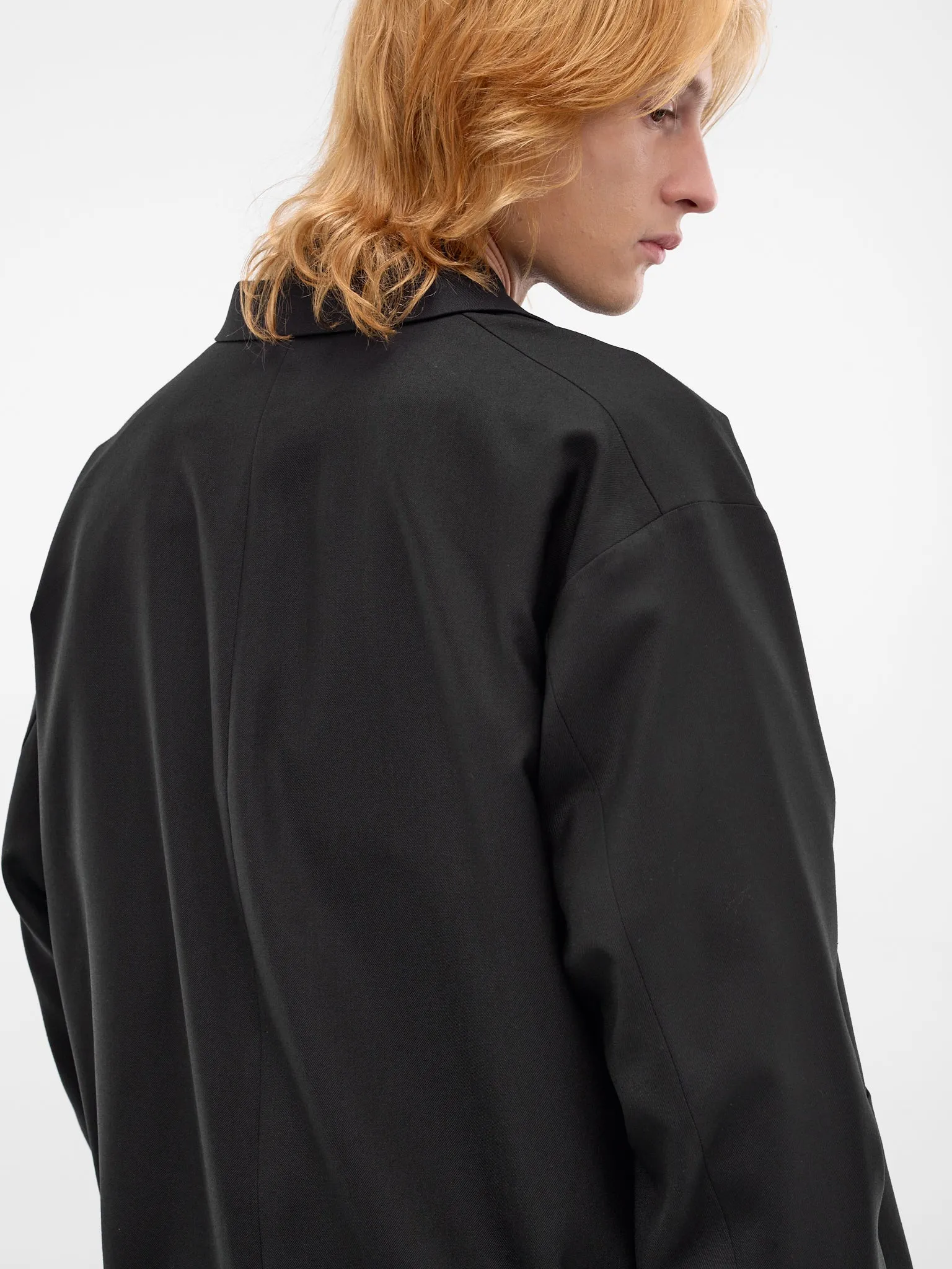 Wool Boxy Blazer (HQ-J009-S26-BLACK) sold by lorenzo product image thumbnail 4