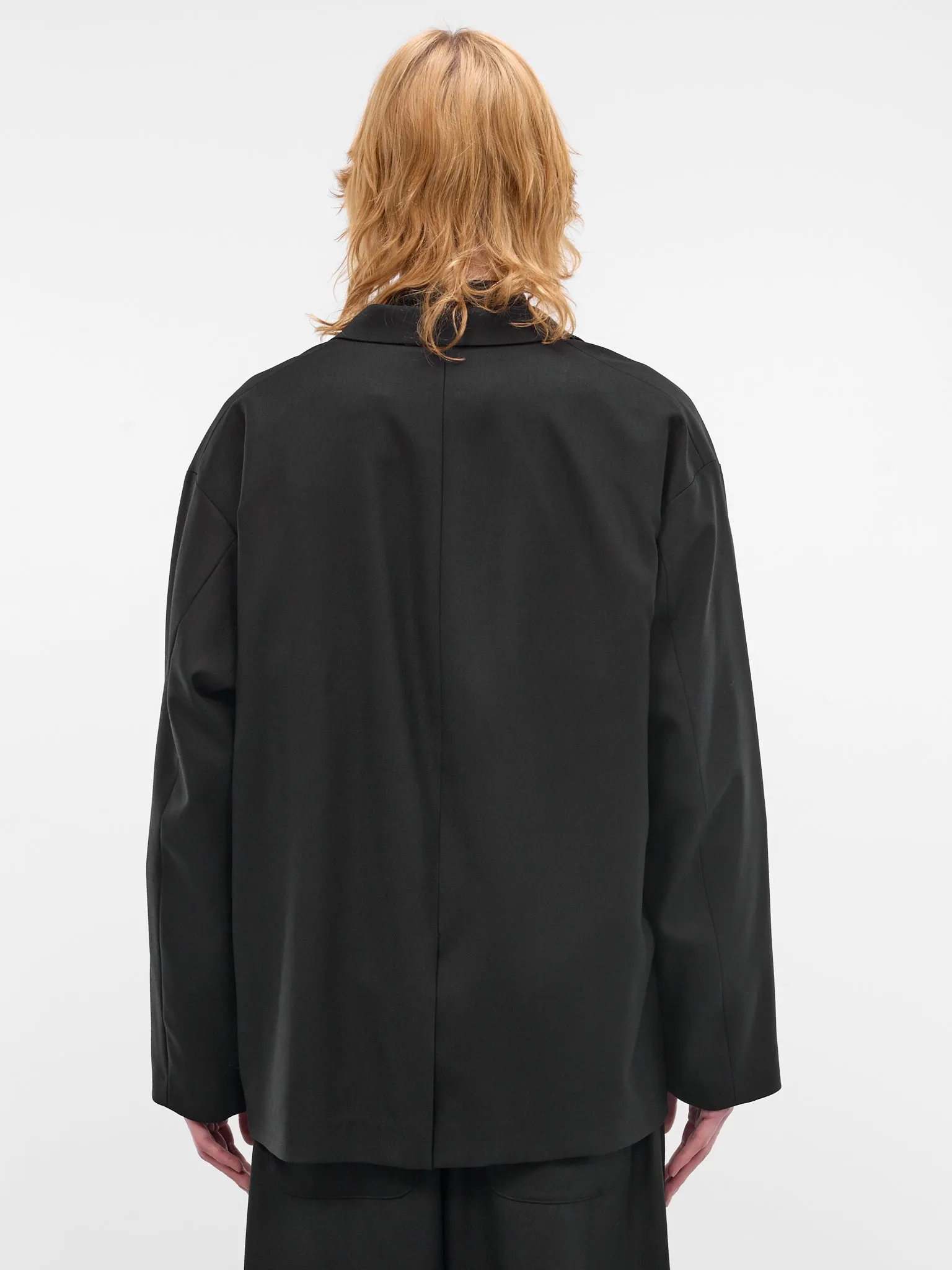 Wool Boxy Blazer (HQ-J009-S26-BLACK) sold by lorenzo product image thumbnail 3