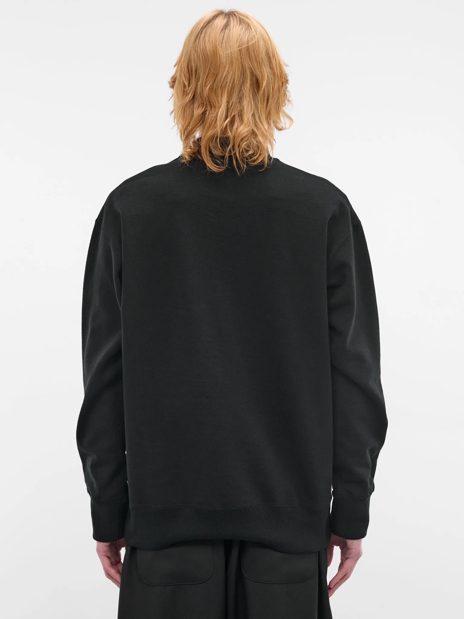 Black Cotton Logo Crewneck Sweatshirt (HQ-T104-S26-BLACK) sold by lorenzo product image thumbnail 3