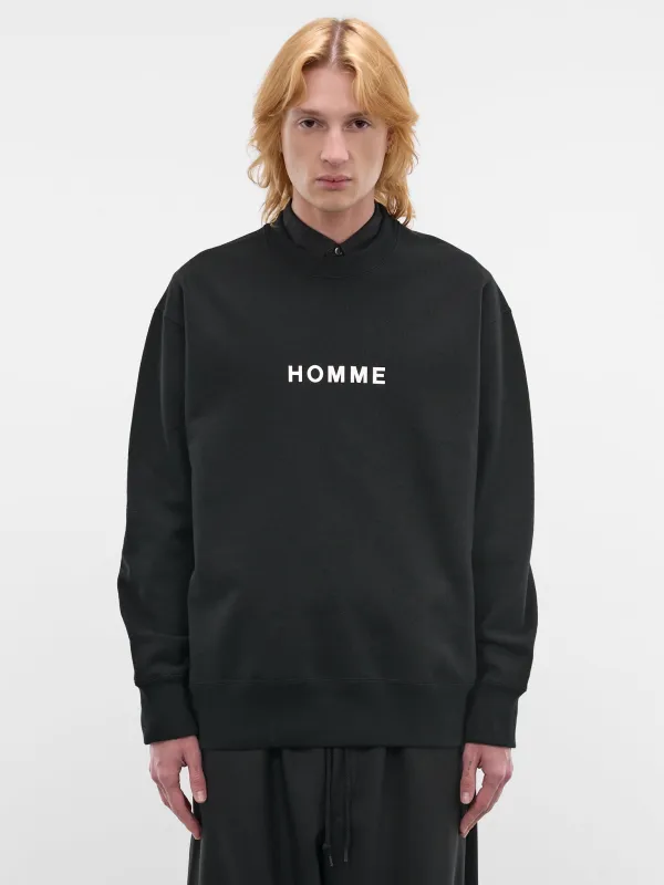 Black Cotton Logo Crewneck Sweatshirt (HQ-T104-S26-BLACK) made by Comme des Garcons