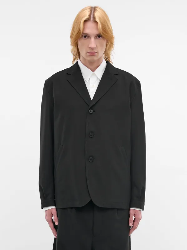 Navy Buttoned Straps Wool Blazer (HQ-J102-S26-NAVY) sold by lorenzo