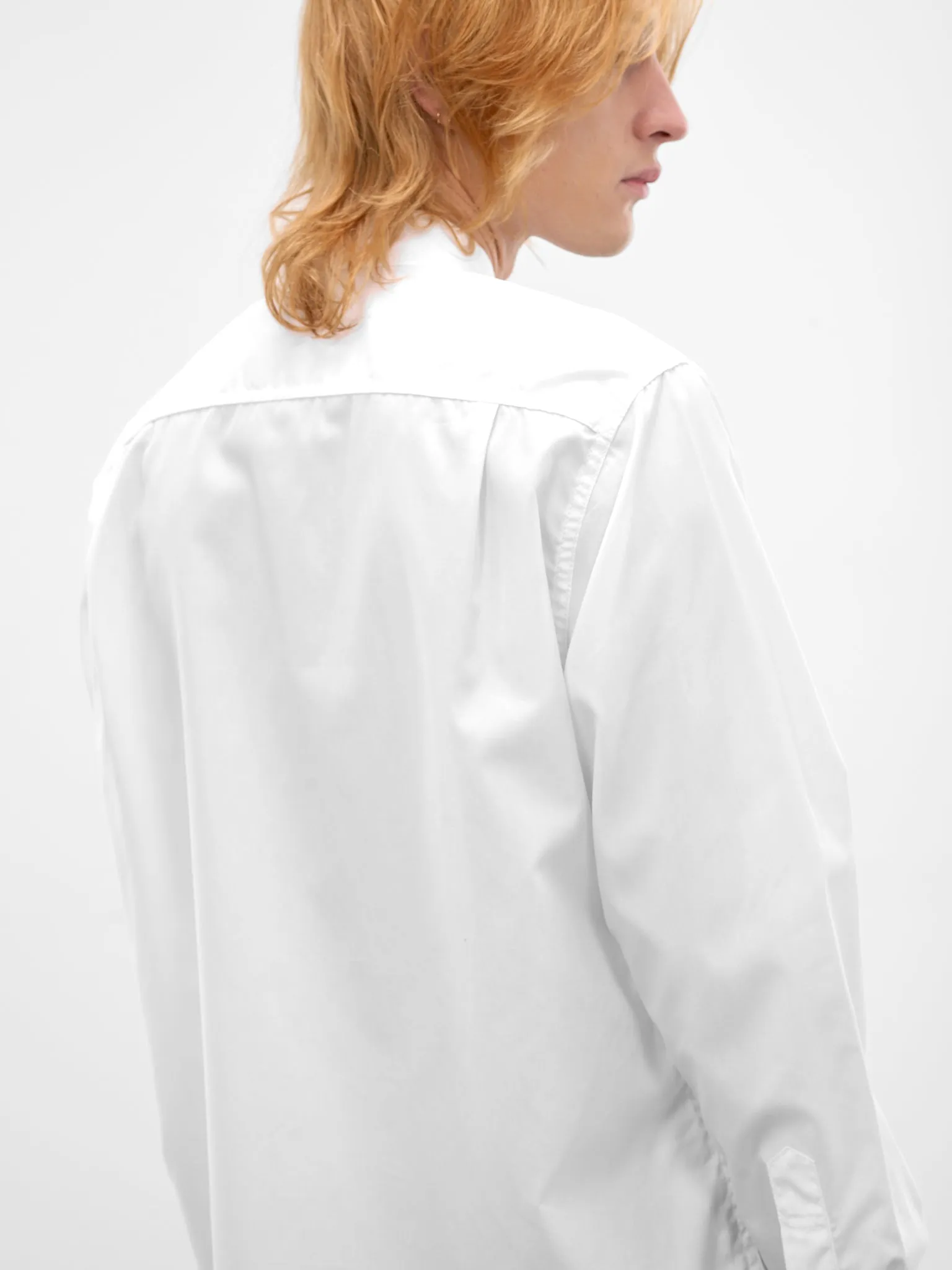 White Cotton Button-Up Shirt (HQ-B101-S26-WHITE) sold by lorenzo product image thumbnail 4