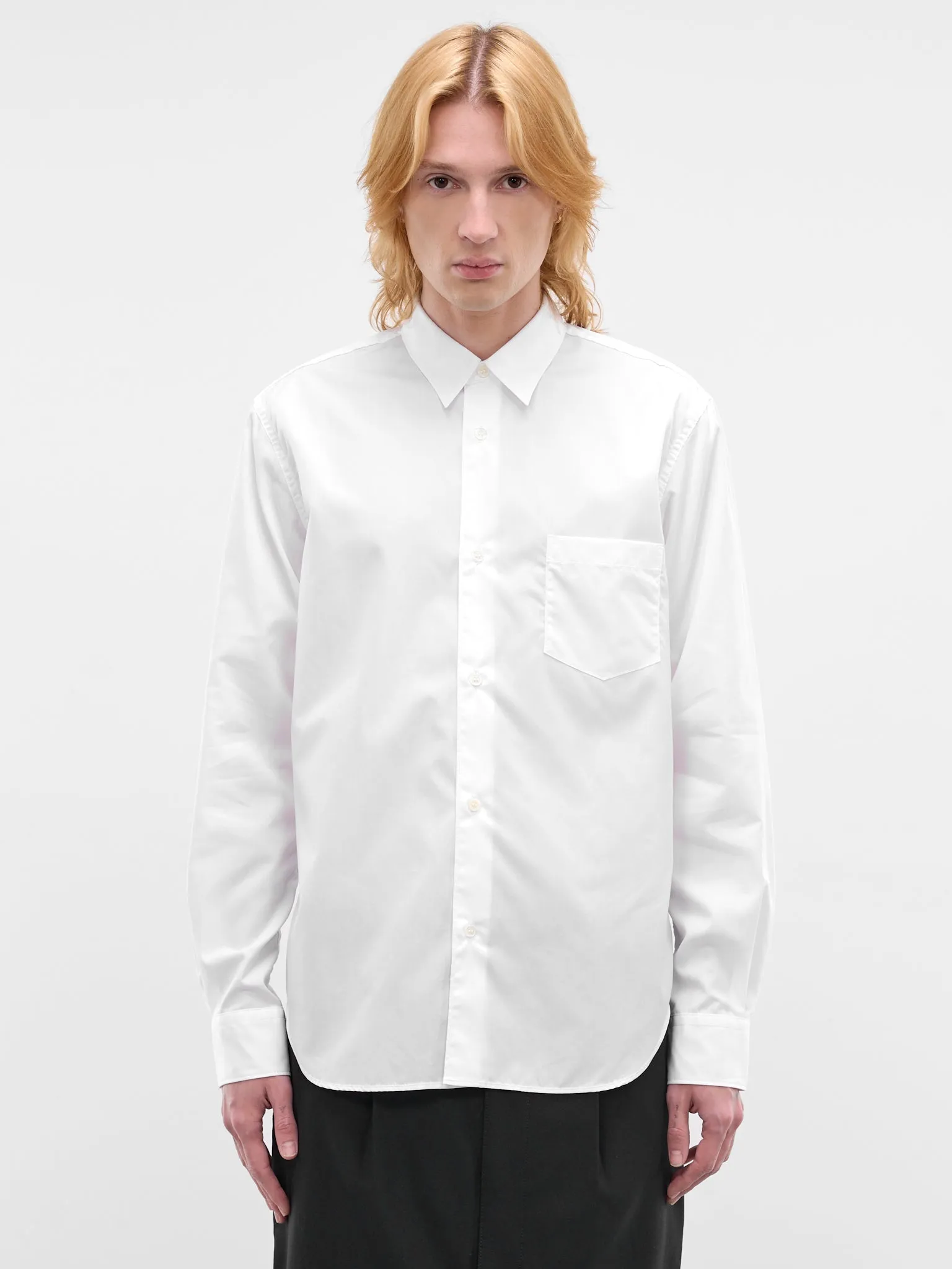 White Cotton Button-Up Shirt (HQ-B101-S26-WHITE) sold by lorenzo