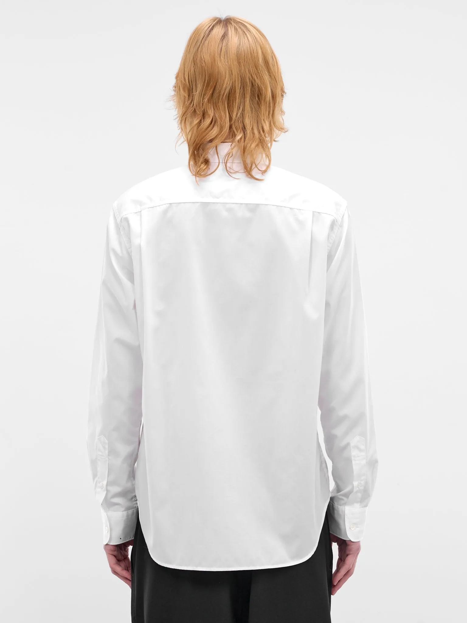 White Cotton Button-Up Shirt (HQ-B101-S26-WHITE) sold by lorenzo product image thumbnail 3