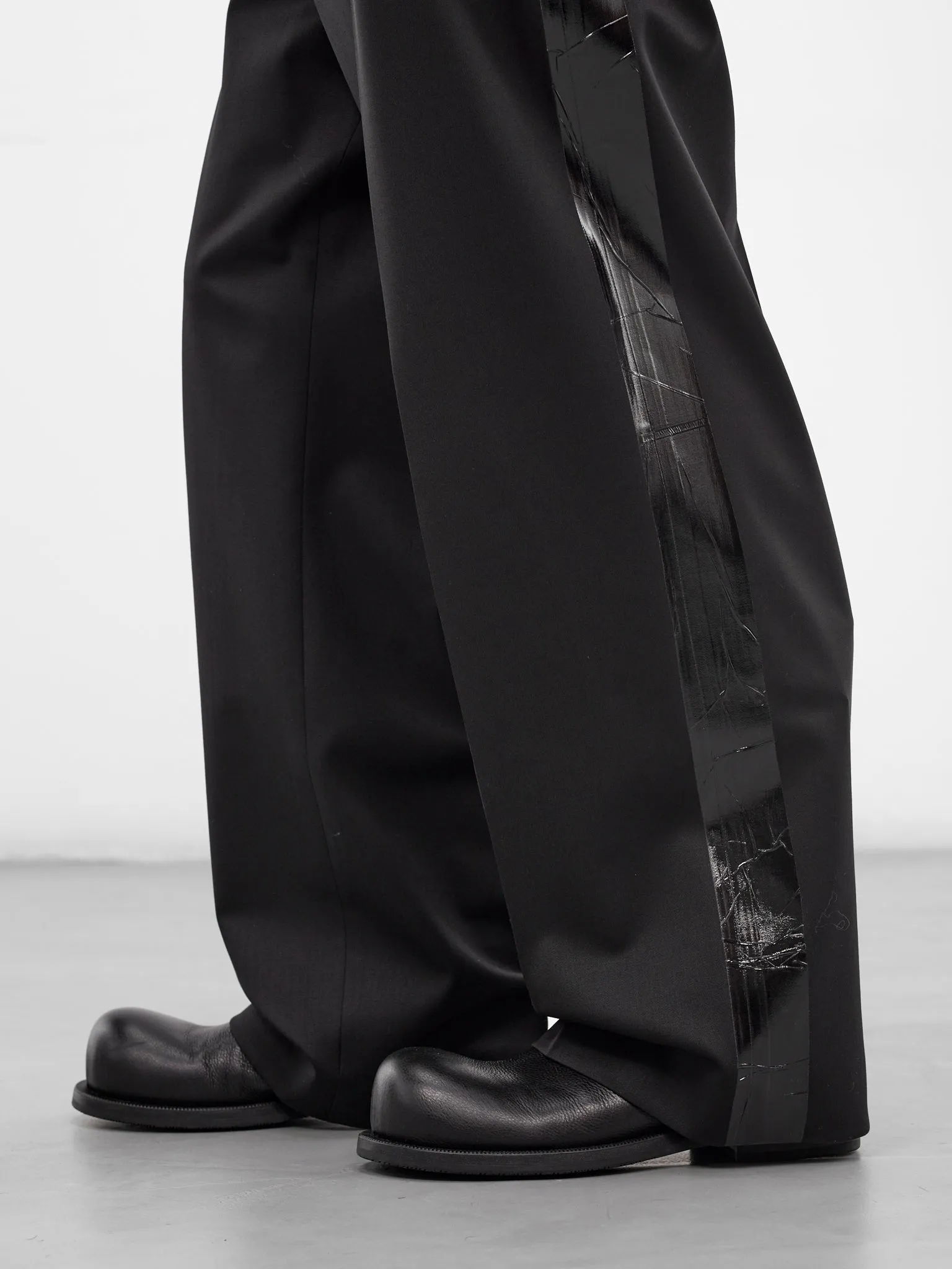 Black Wool Duct Tape Pants (ME76TP026B-BLACK) sold by lorenzo product image thumbnail 4