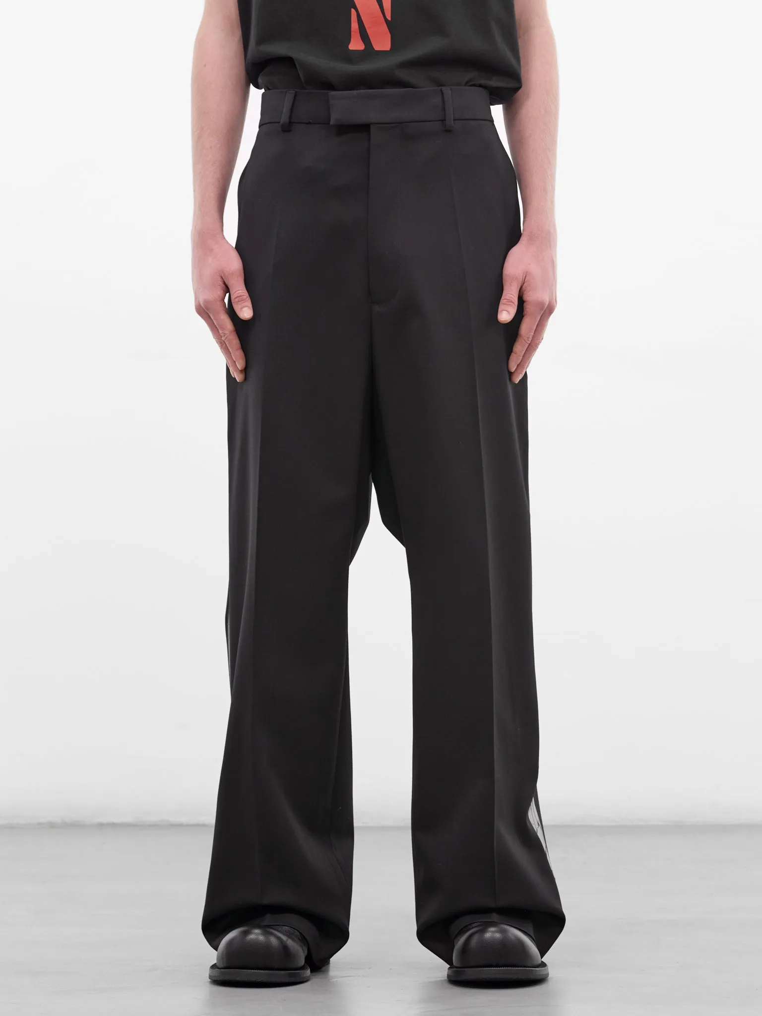 Black Wool Duct Tape Pants (ME76TP026B-BLACK) sold by lorenzo