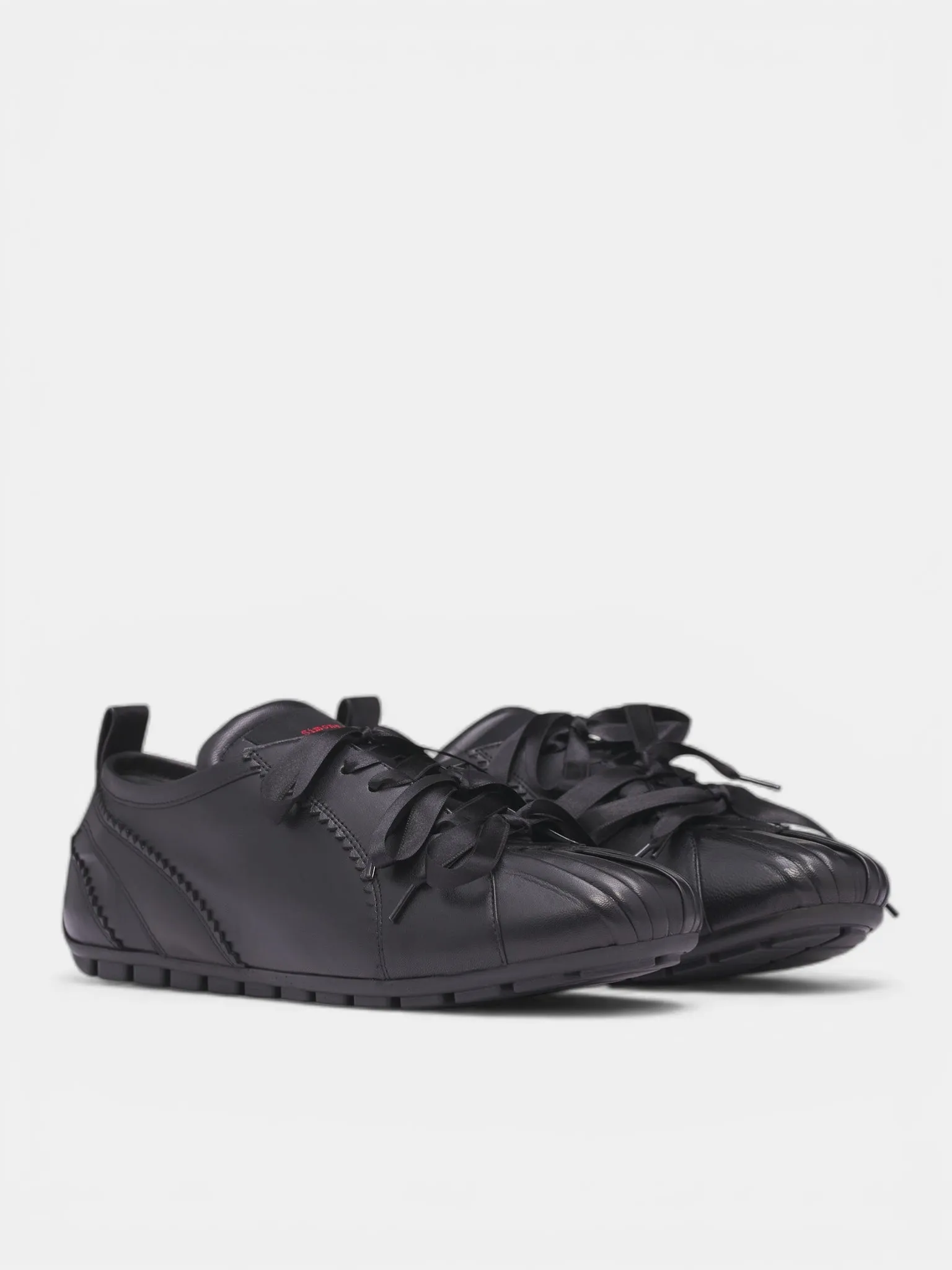 Black Leather Ballerina Grip Trainers (BPT6-M-0799-BLACK) sold by lorenzo product image thumbnail 2