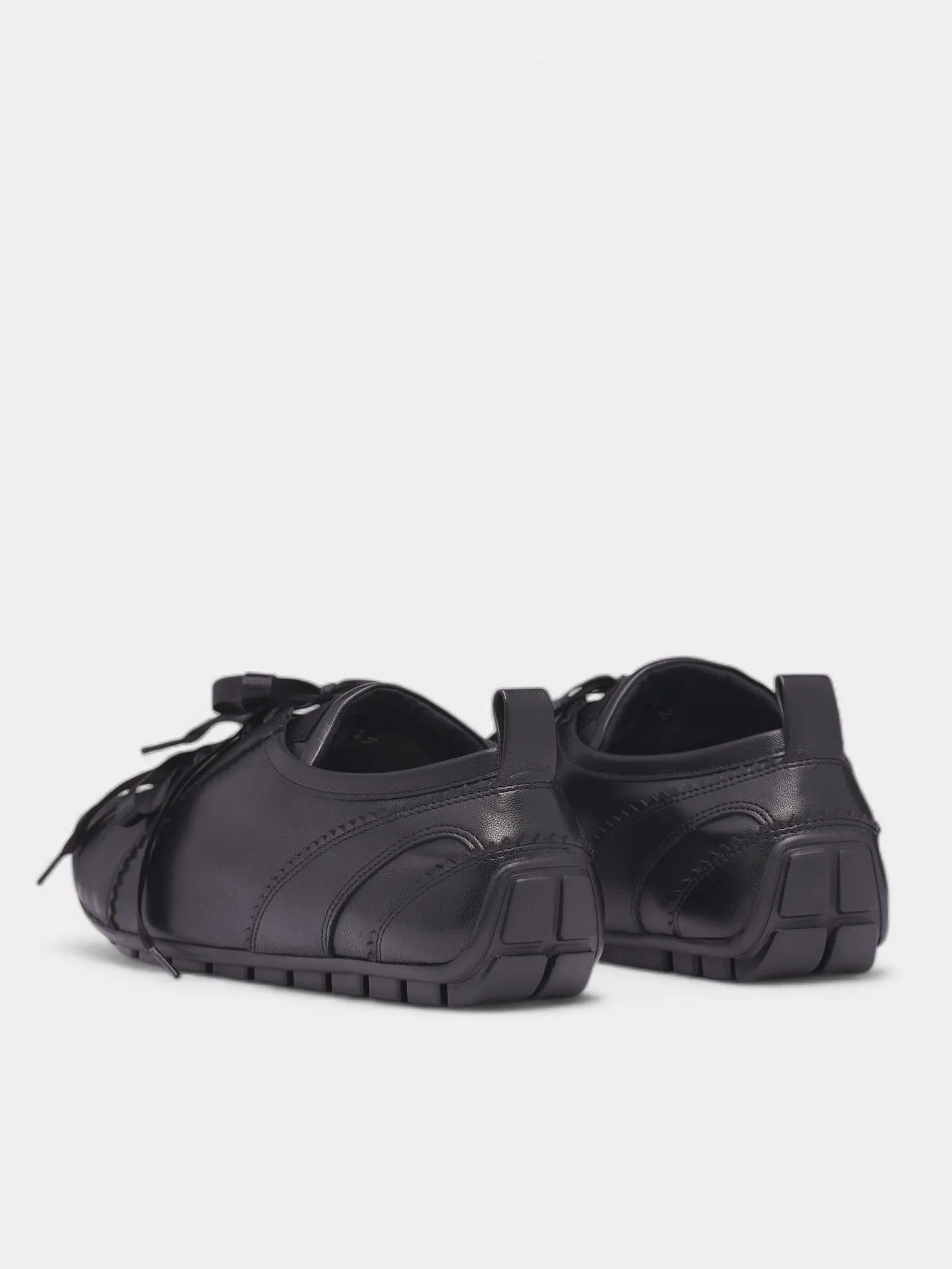 Black Leather Ballerina Grip Trainers (BPT6-M-0799-BLACK) sold by lorenzo product image thumbnail 5